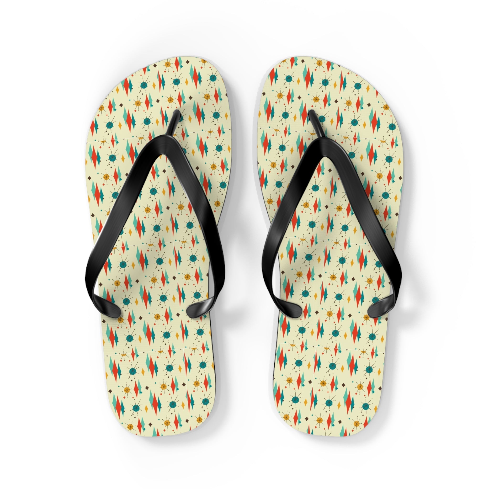 Mid - Century Retro Diamonds & Sparkles Flip - Flops - POPvault