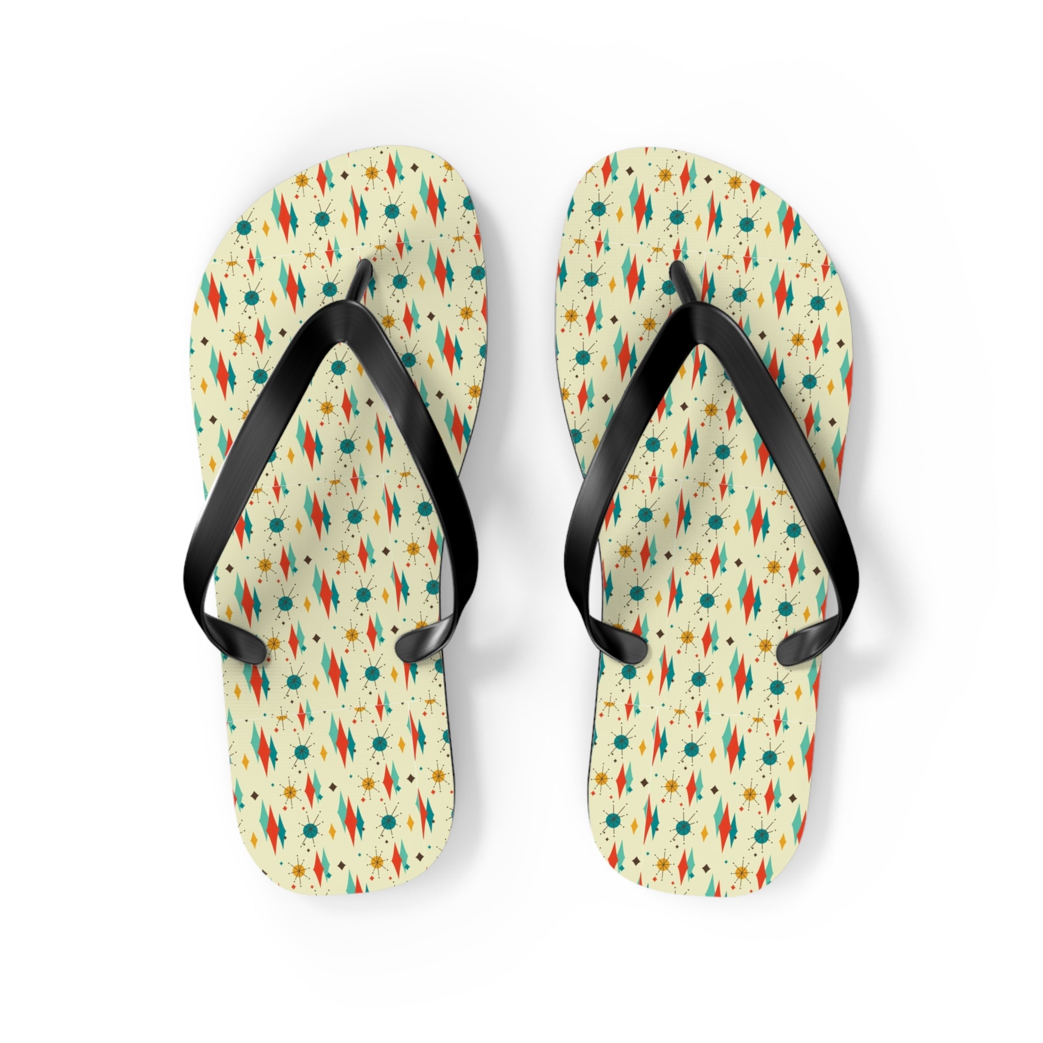 Mid - Century Retro Diamonds & Sparkles Flip - Flops - POPvault
