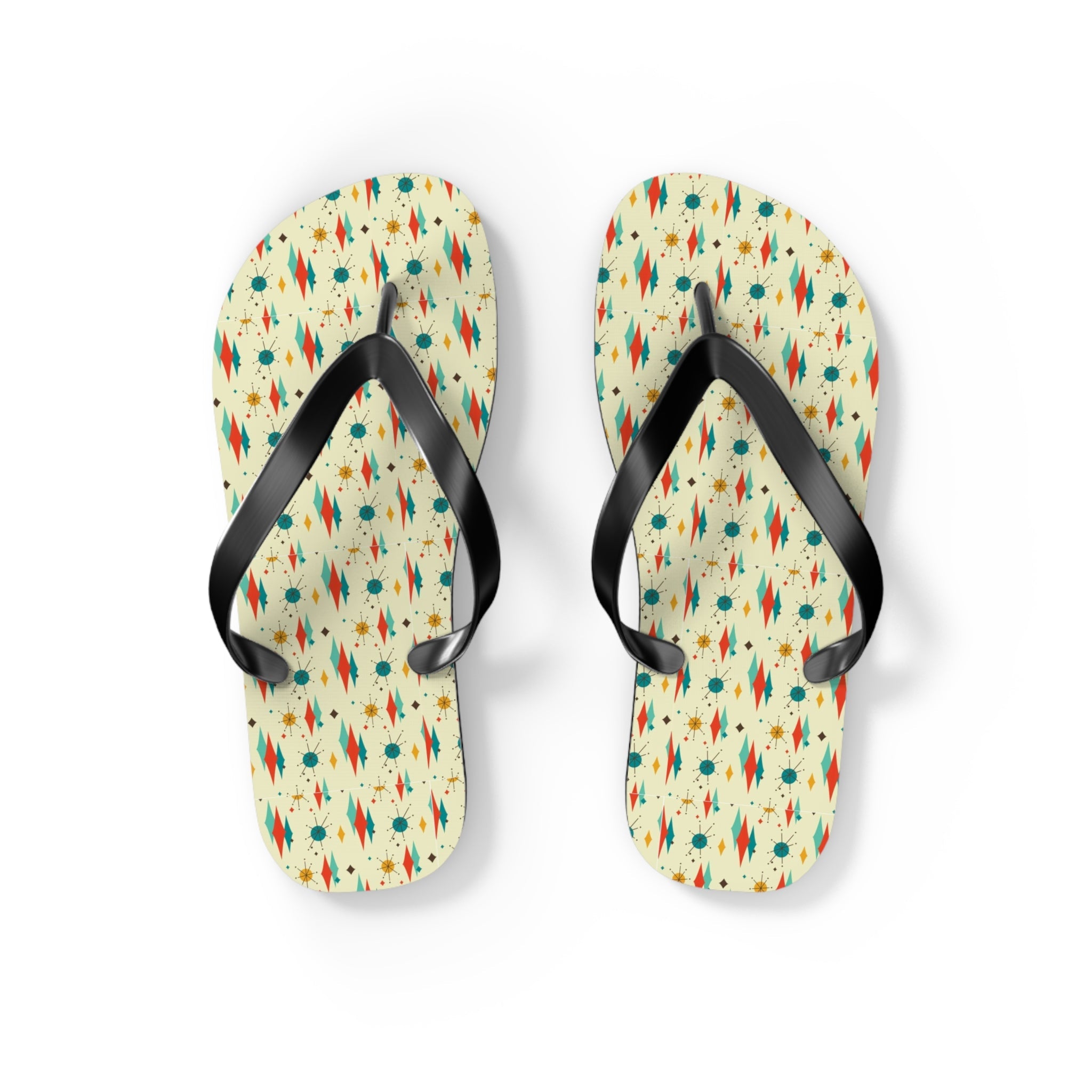 Mid - Century Retro Diamonds & Sparkles Flip - Flops - POPvault
