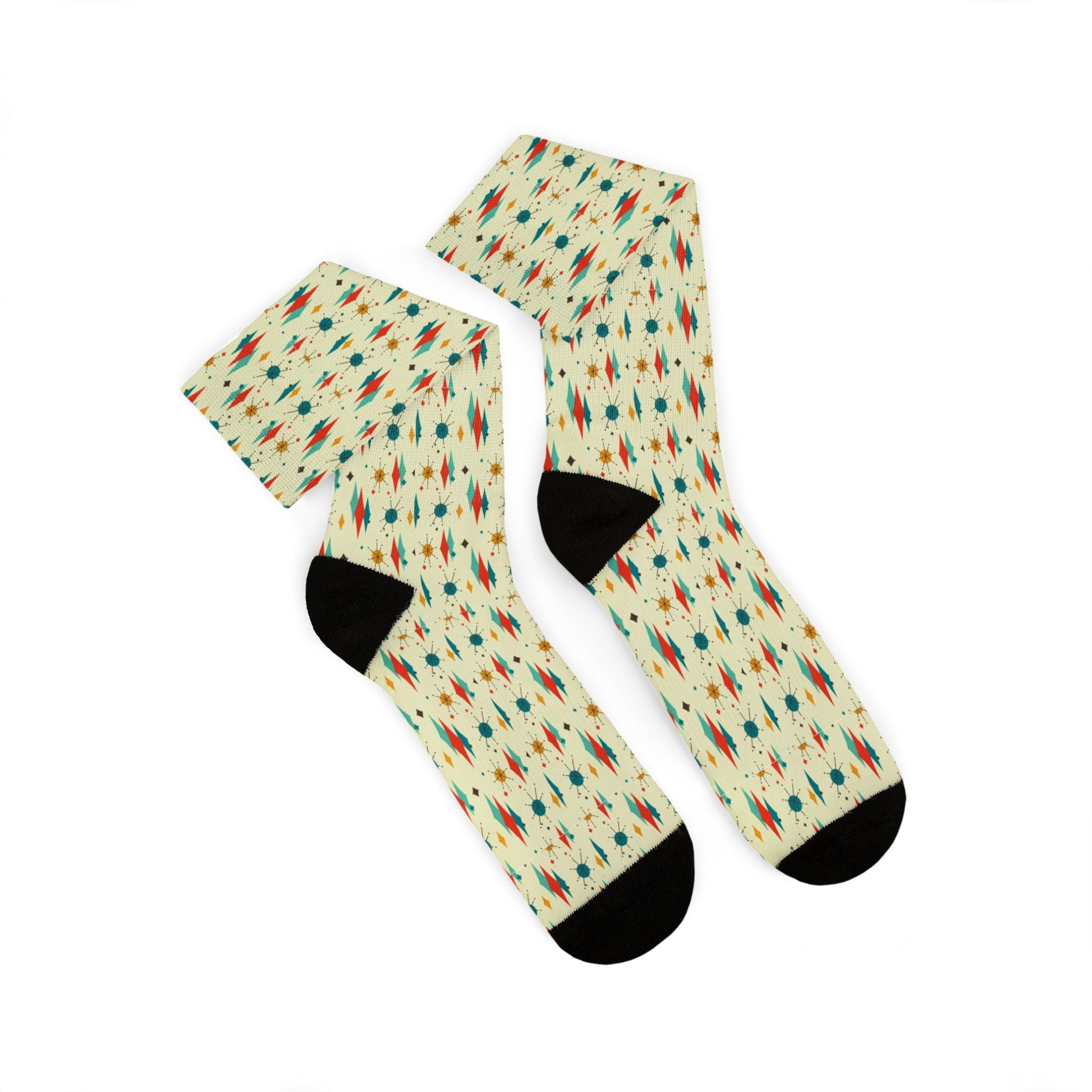 Mid - Century Retro Diamonds & Sparkles Socks - POPvault