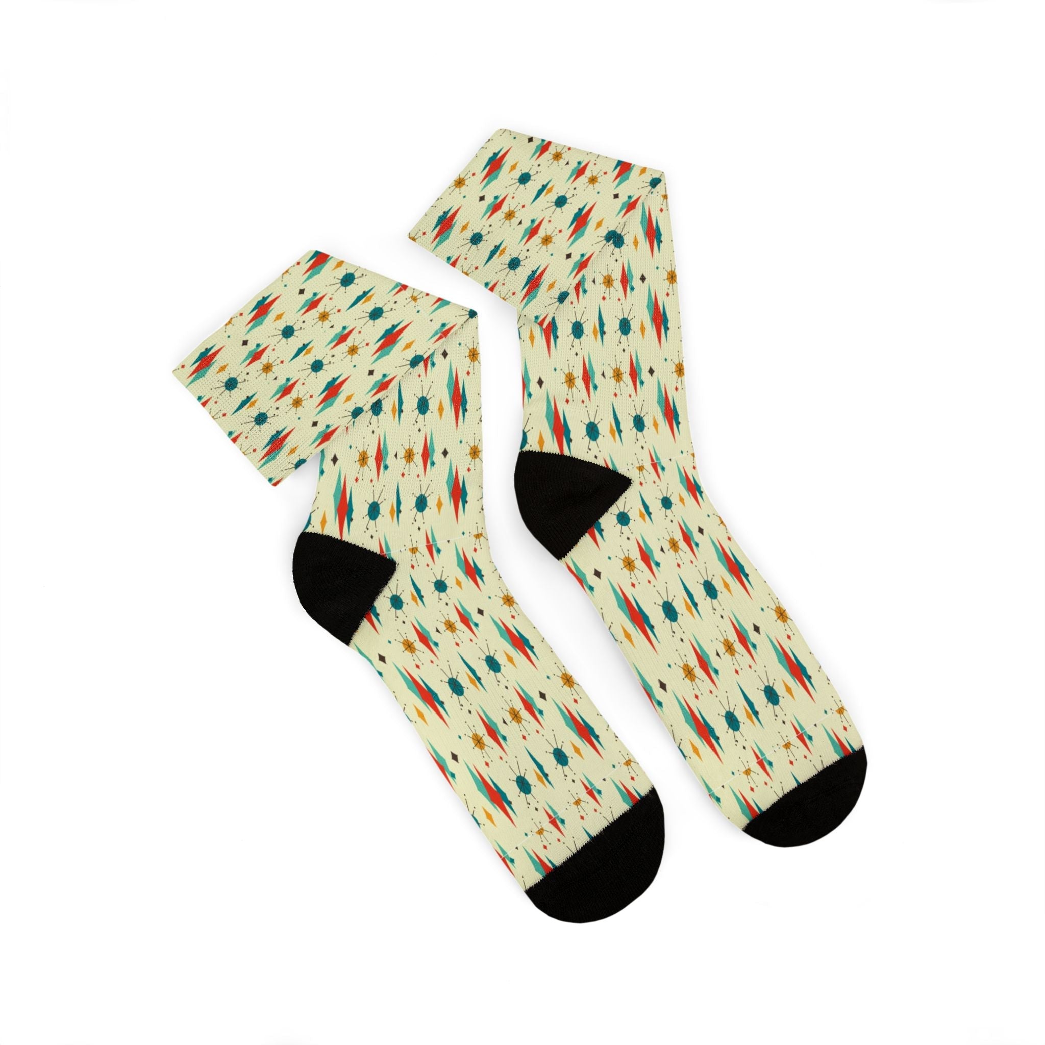 Mid - Century Retro Diamonds & Sparkles Socks - POPvault