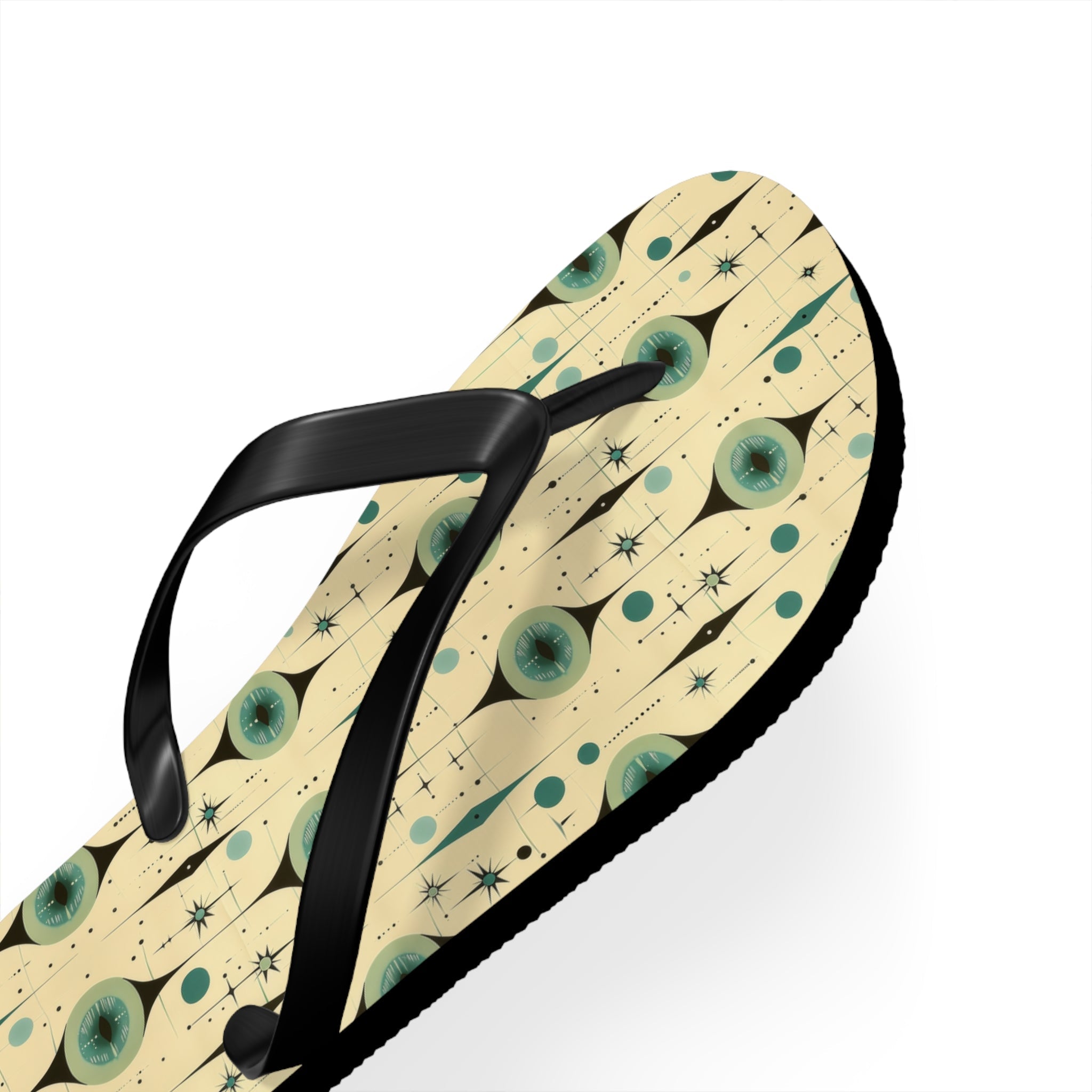 Mid - Century Retro Eyeballs Geometric Flip - Flops - POPvault