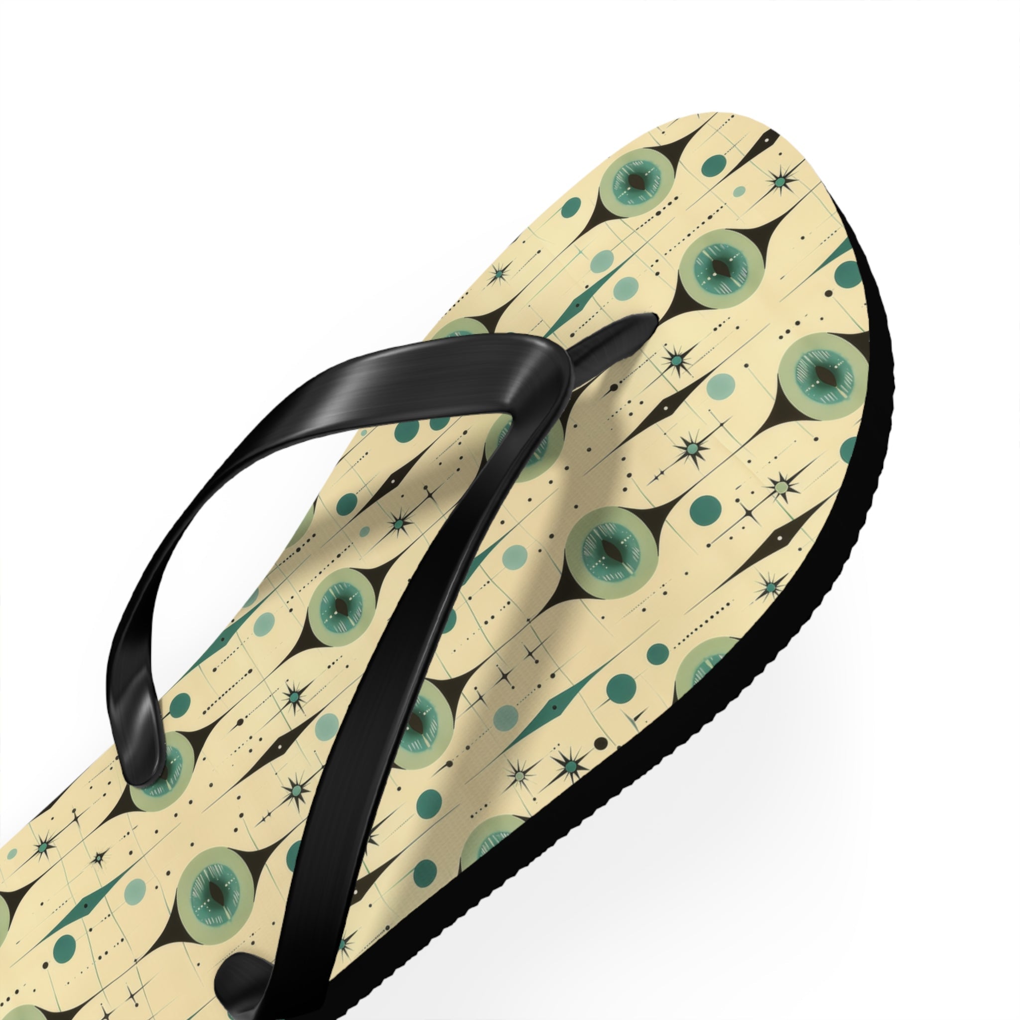 Mid - Century Retro Eyeballs Geometric Flip - Flops - POPvault