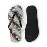 Mid - Century Retro Flamingos And Pineapples Flip - Flops - POPvault