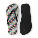 Mid - Century Retro Flamingos And Pineapples Flip - Flops - POPvault