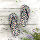 Mid - Century Retro Flamingos And Pineapples Flip - Flops - POPvault