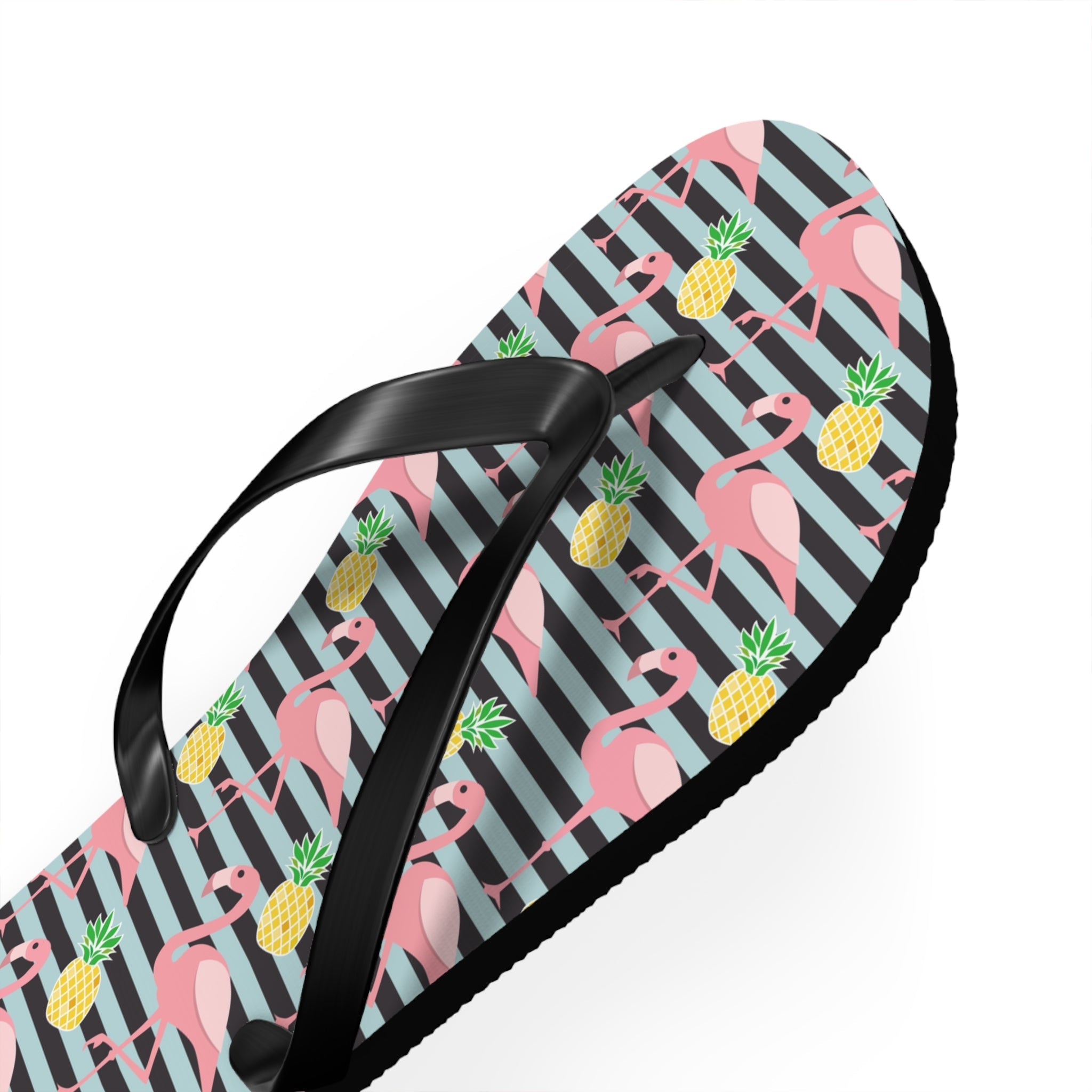 Mid - Century Retro Flamingos And Pineapples Flip - Flops - POPvault