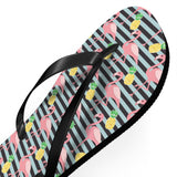 Mid - Century Retro Flamingos And Pineapples Flip - Flops - POPvault
