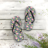 Mid - Century Retro Flamingos And Pineapples Flip - Flops - POPvault