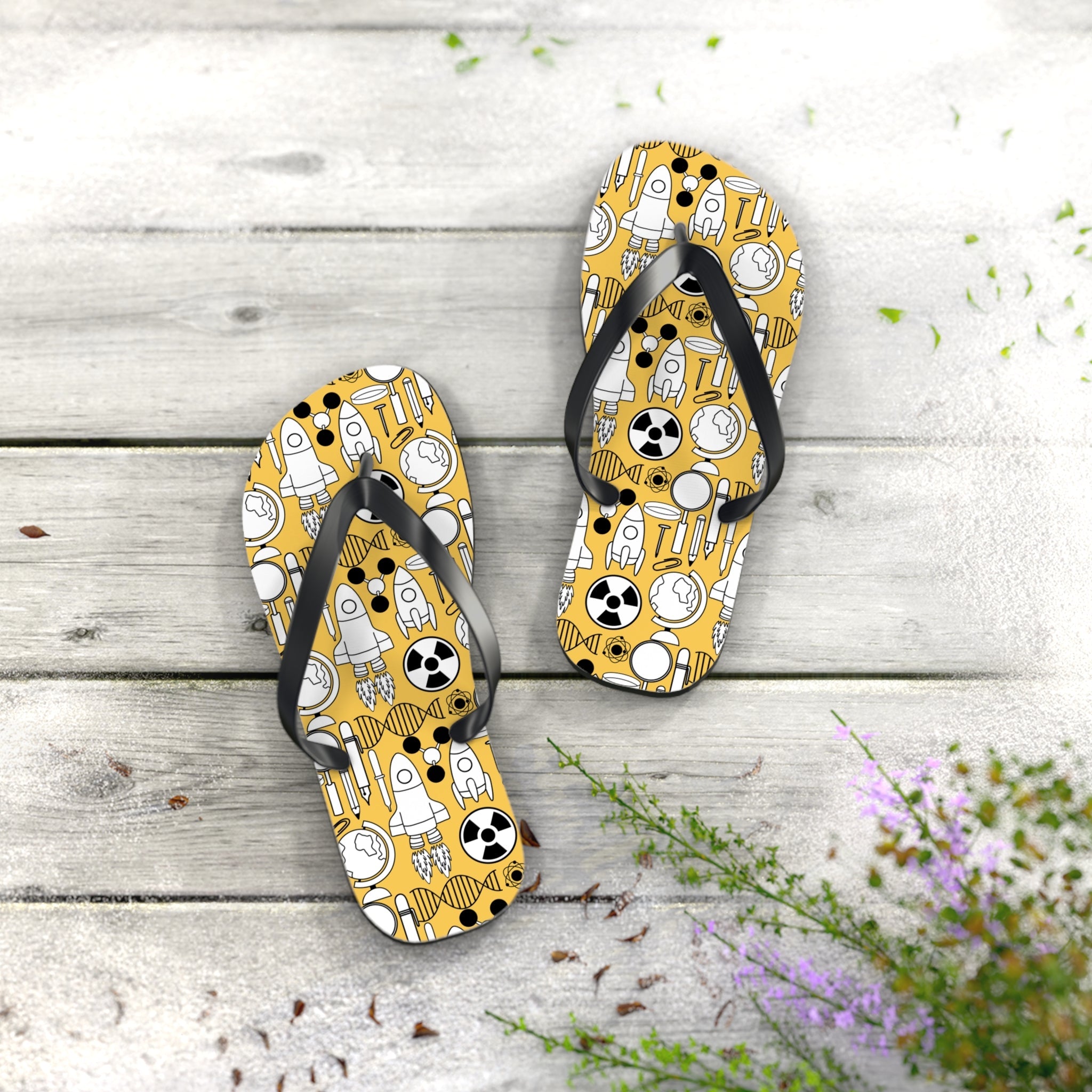 Mid - Century Retro "Going Nuclear" Geometric Flip - Flops - POPvault