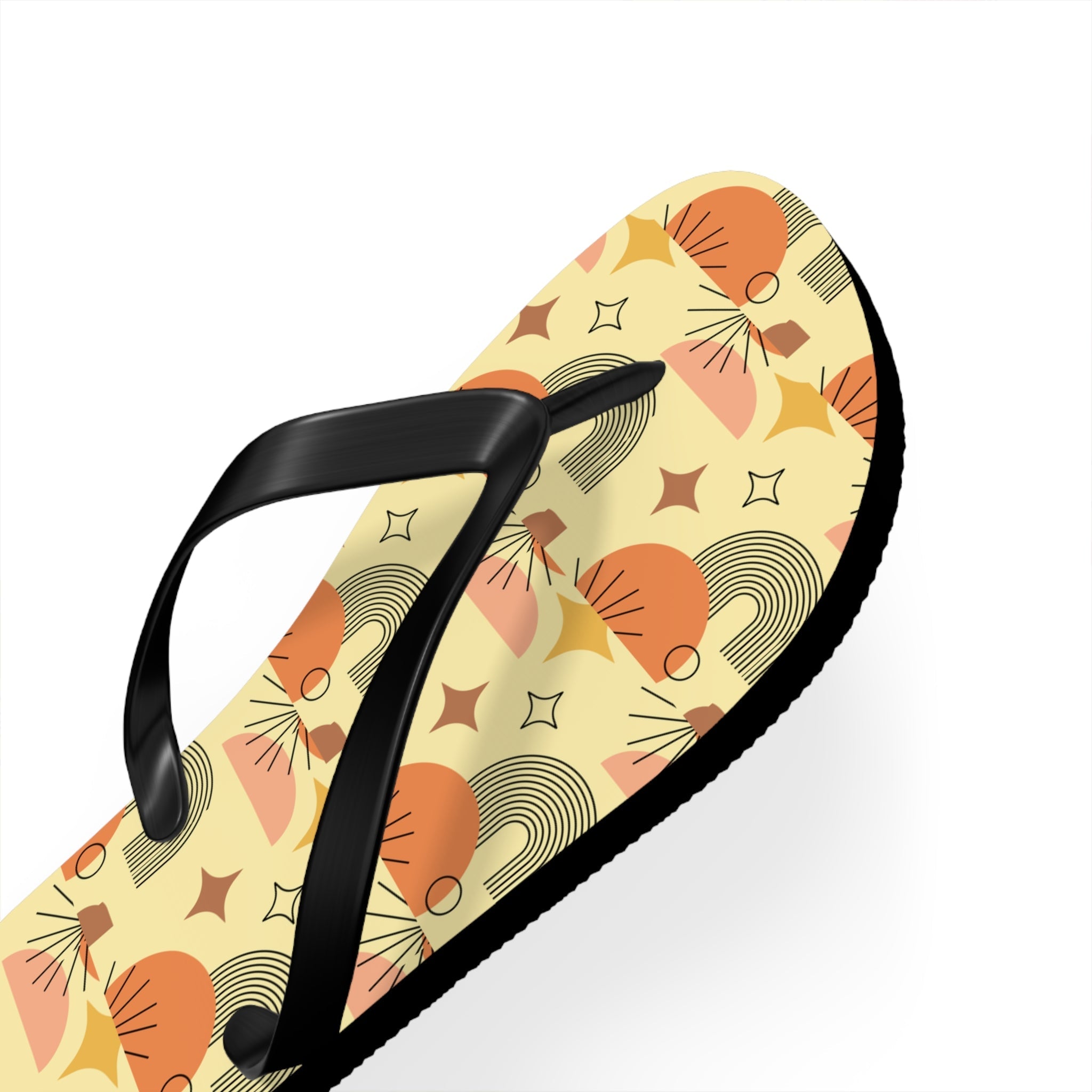 Mid - Century Retro Gold Geometric Flip - Flops - POPvault