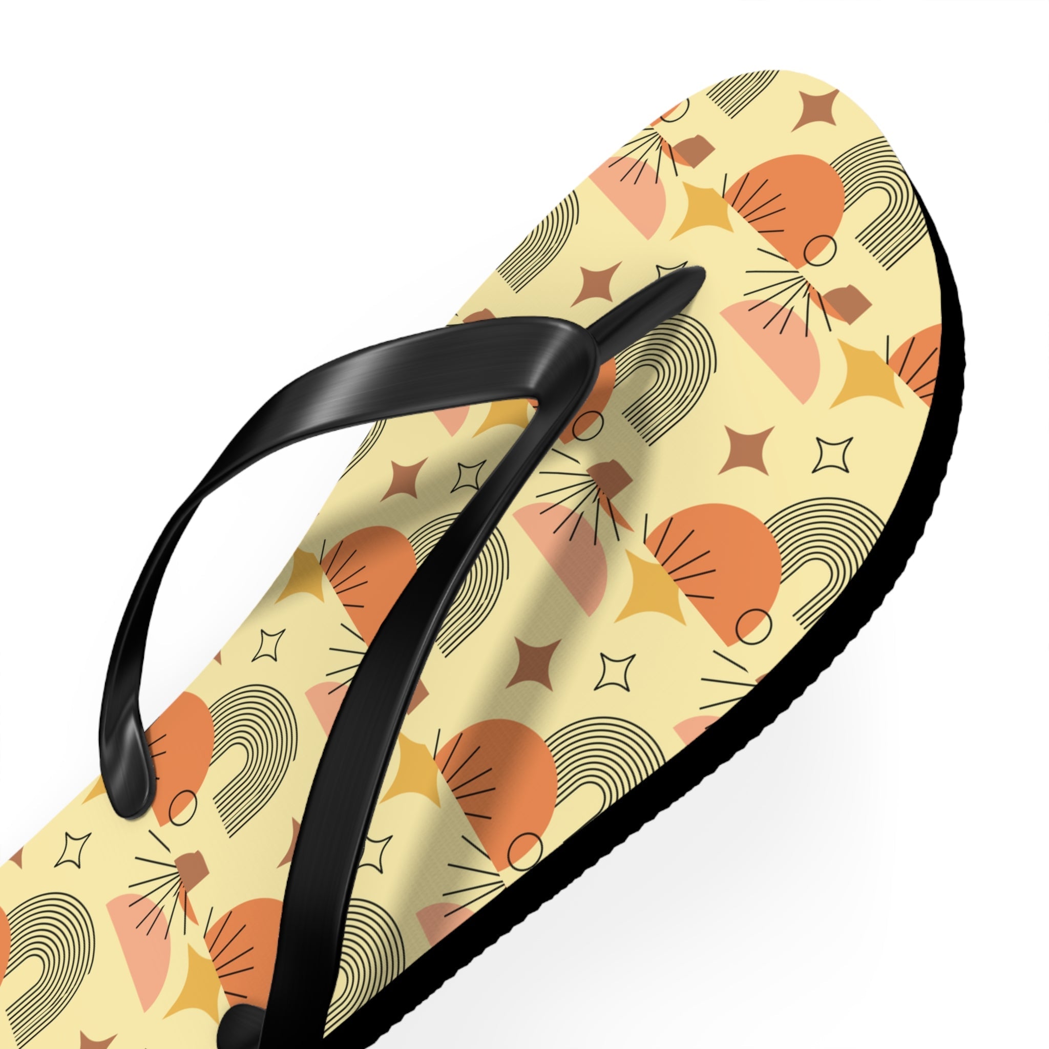 Mid - Century Retro Gold Geometric Flip - Flops - POPvault