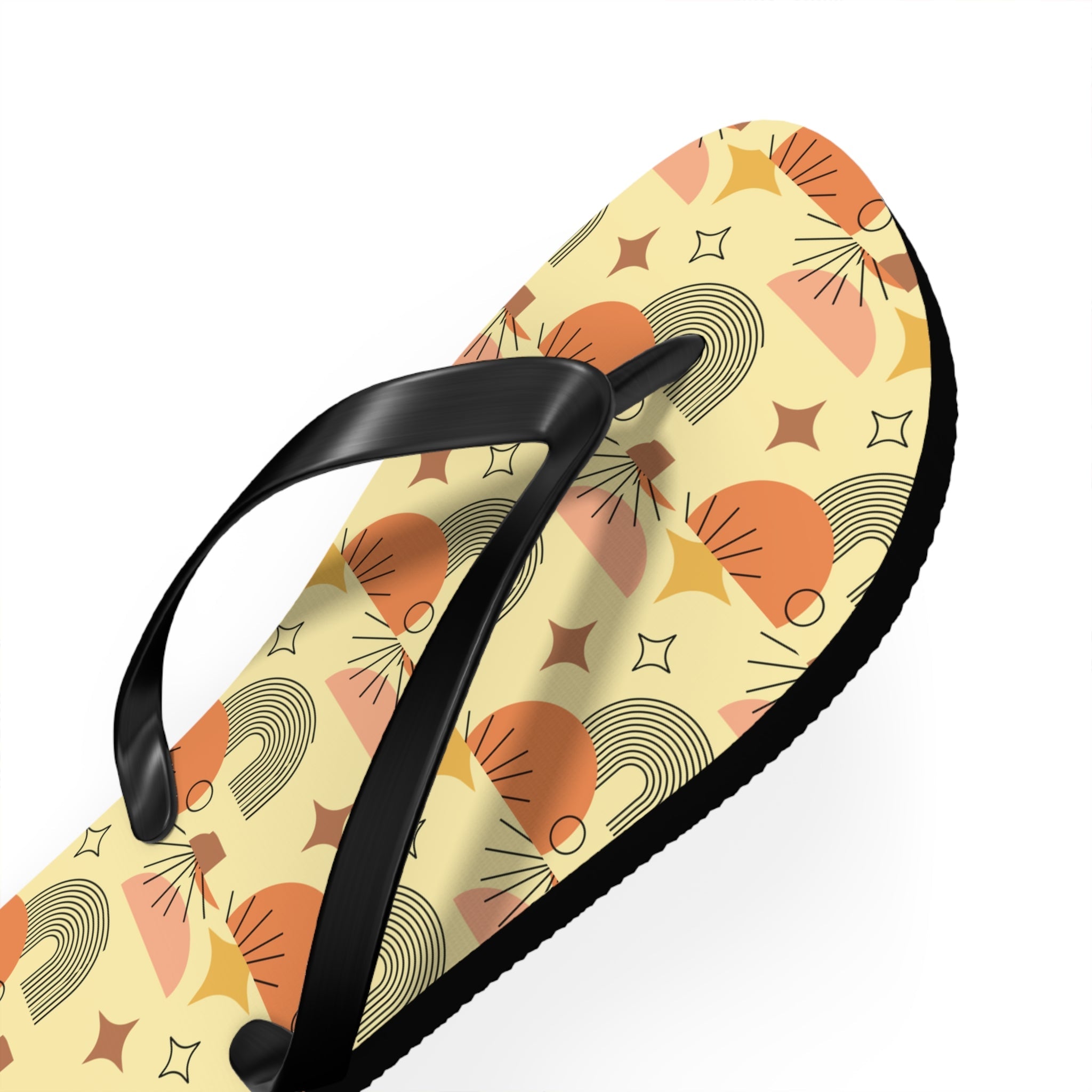 Mid - Century Retro Gold Geometric Flip - Flops - POPvault