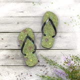 Mid - Century Retro Green Geometrics Flip - Flops - POPvault