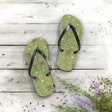 Mid - Century Retro Green Geometrics Flip - Flops - POPvault