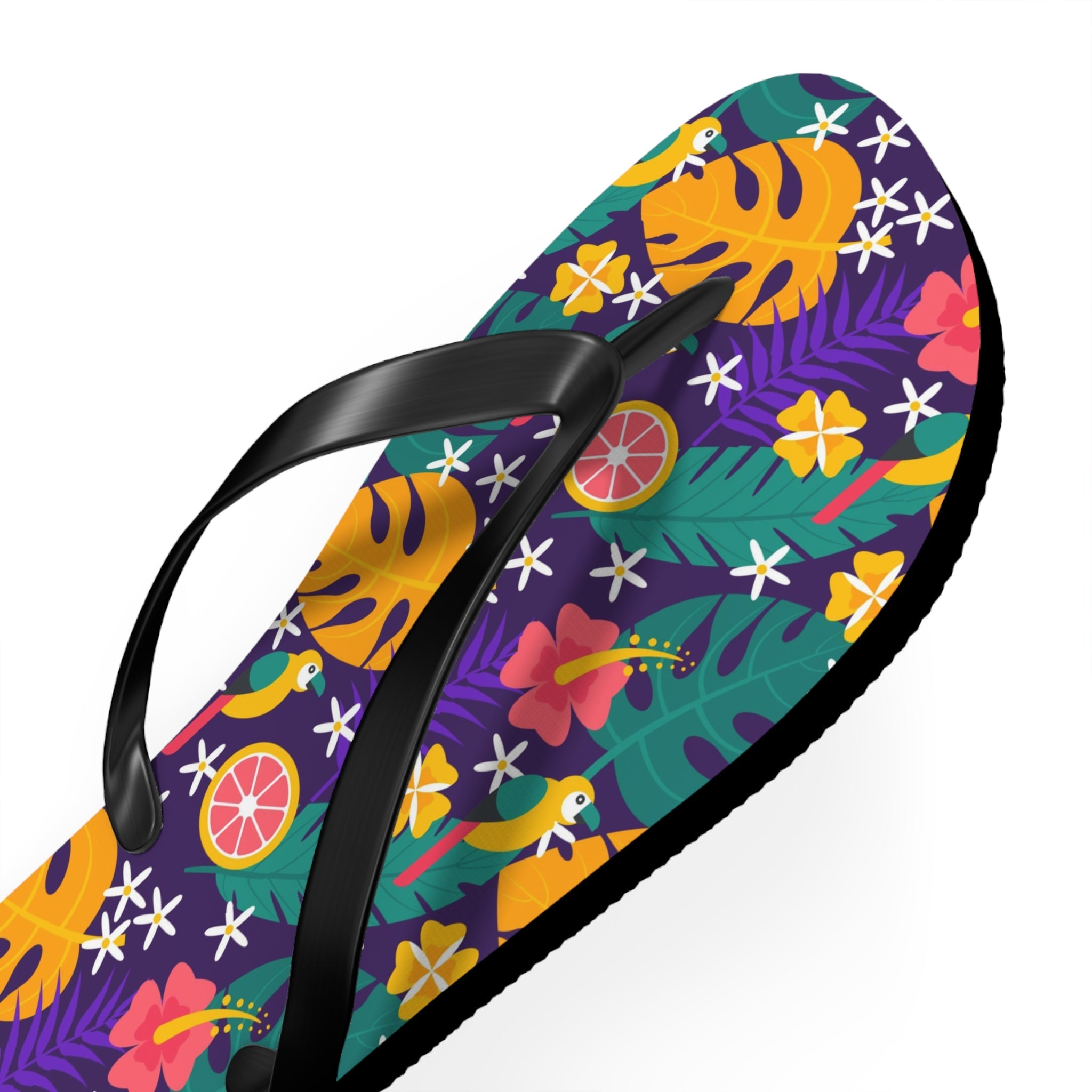 Mid - Century Retro Jungle Parrot Flip - Flops - POPvault