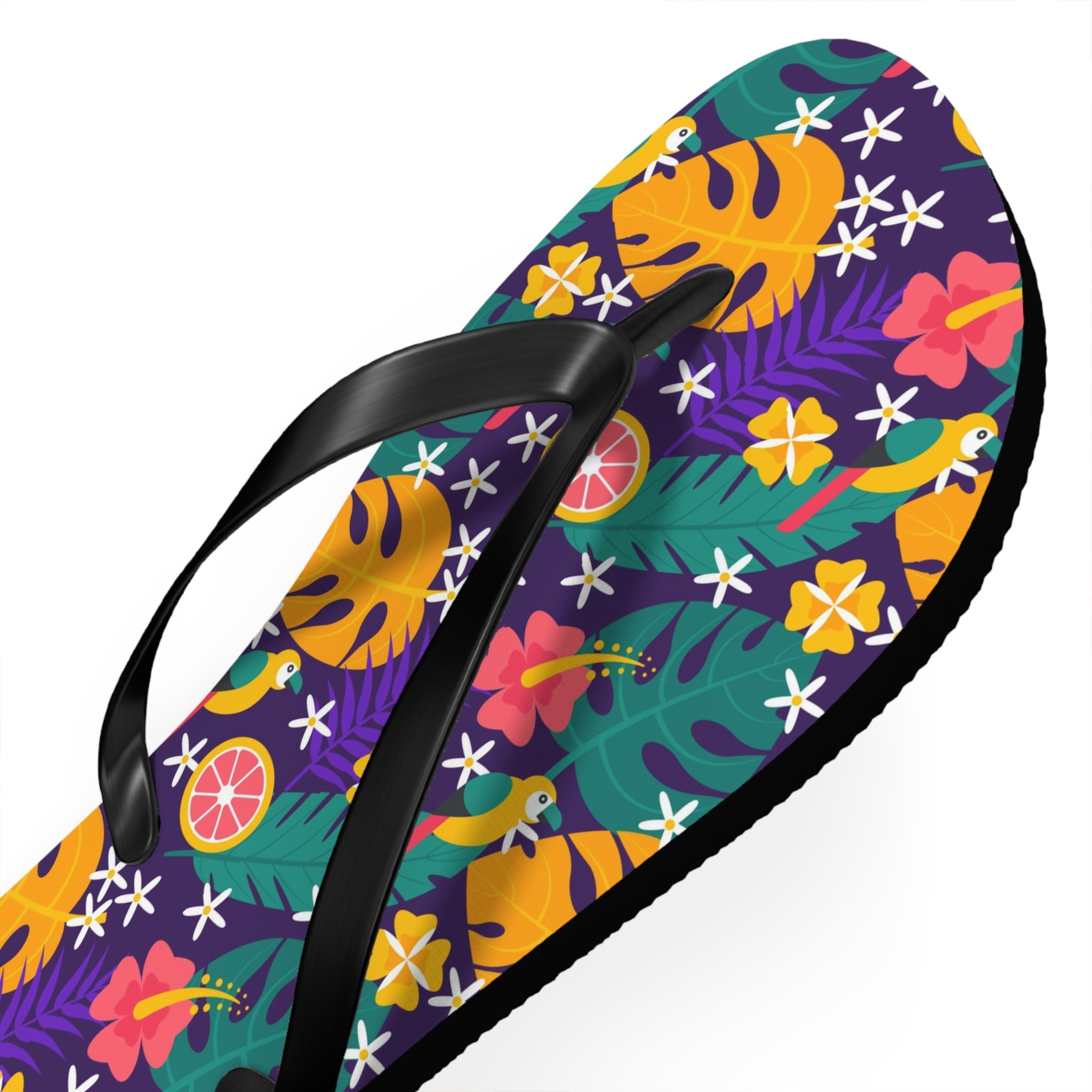 Mid - Century Retro Jungle Parrot Flip - Flops - POPvault