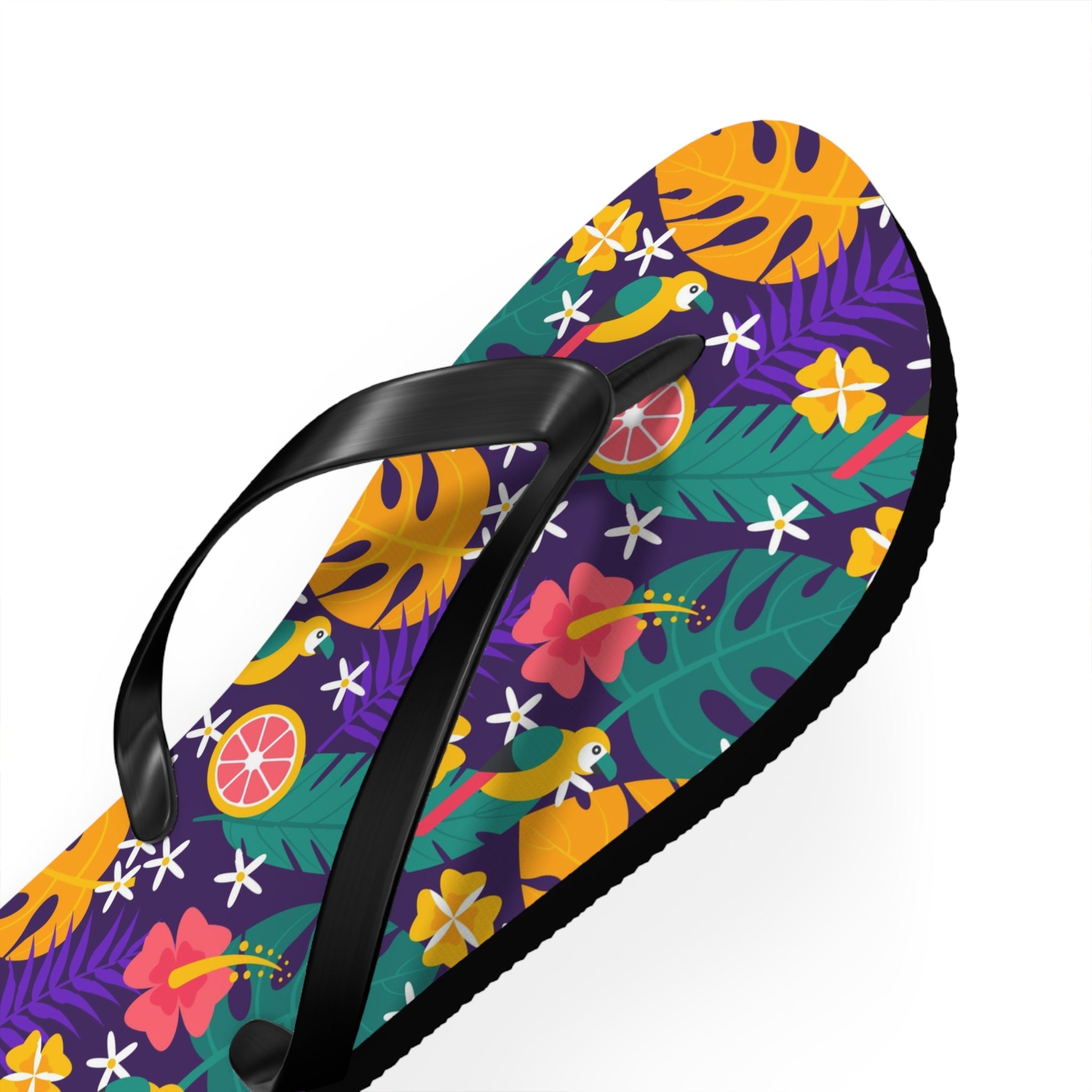 Mid - Century Retro Jungle Parrot Flip - Flops - POPvault