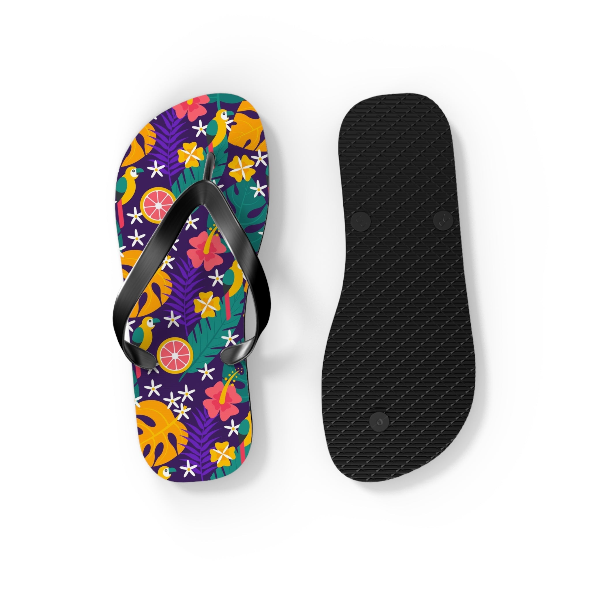 Mid - Century Retro Jungle Parrot Flip - Flops - POPvault