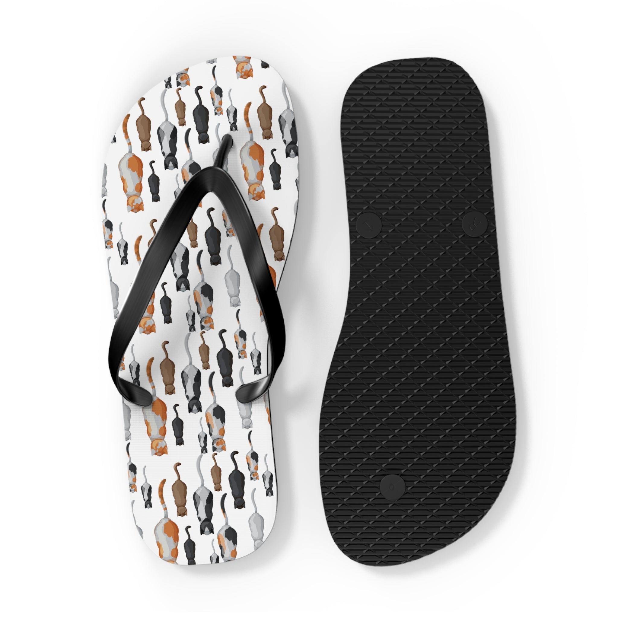 Mid - Century Retro Kitties On Parade Flip - Flops - POPvault