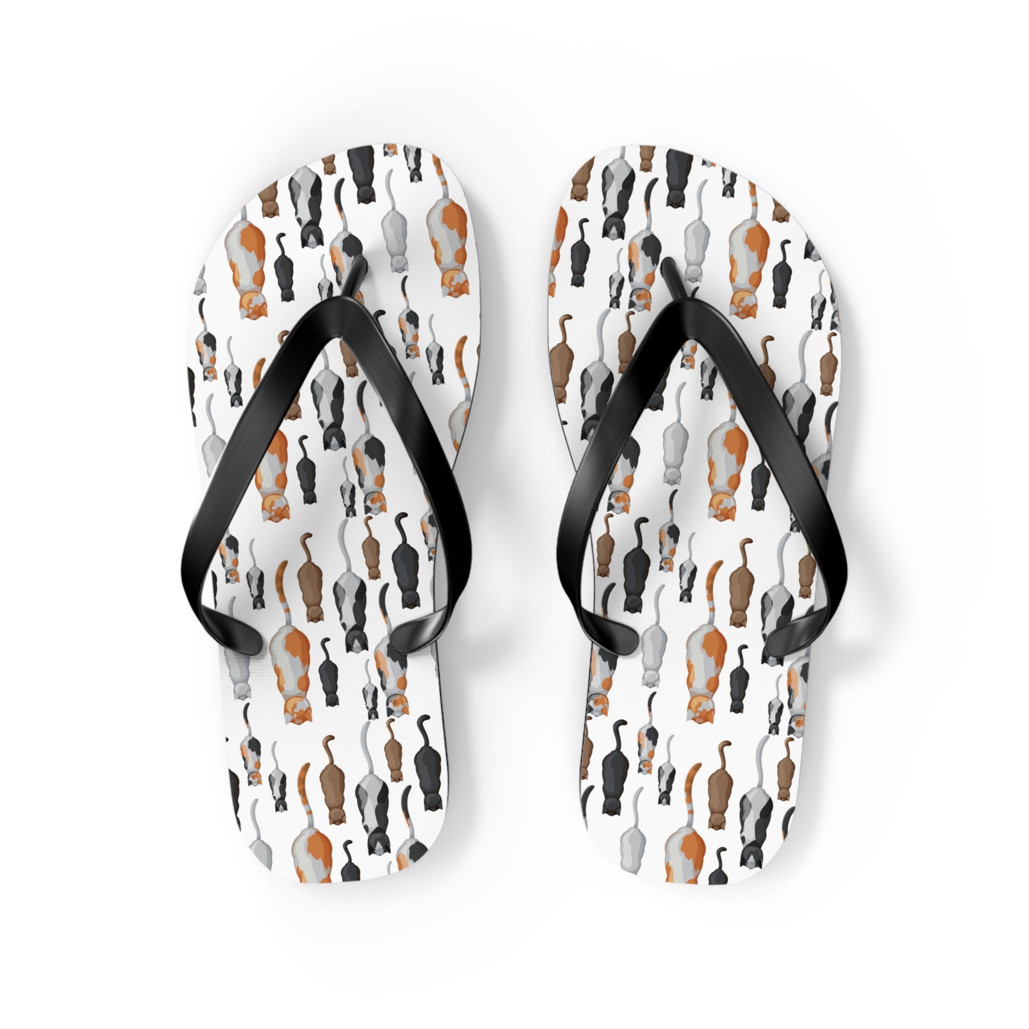 Mid - Century Retro Kitties On Parade Flip - Flops - POPvault