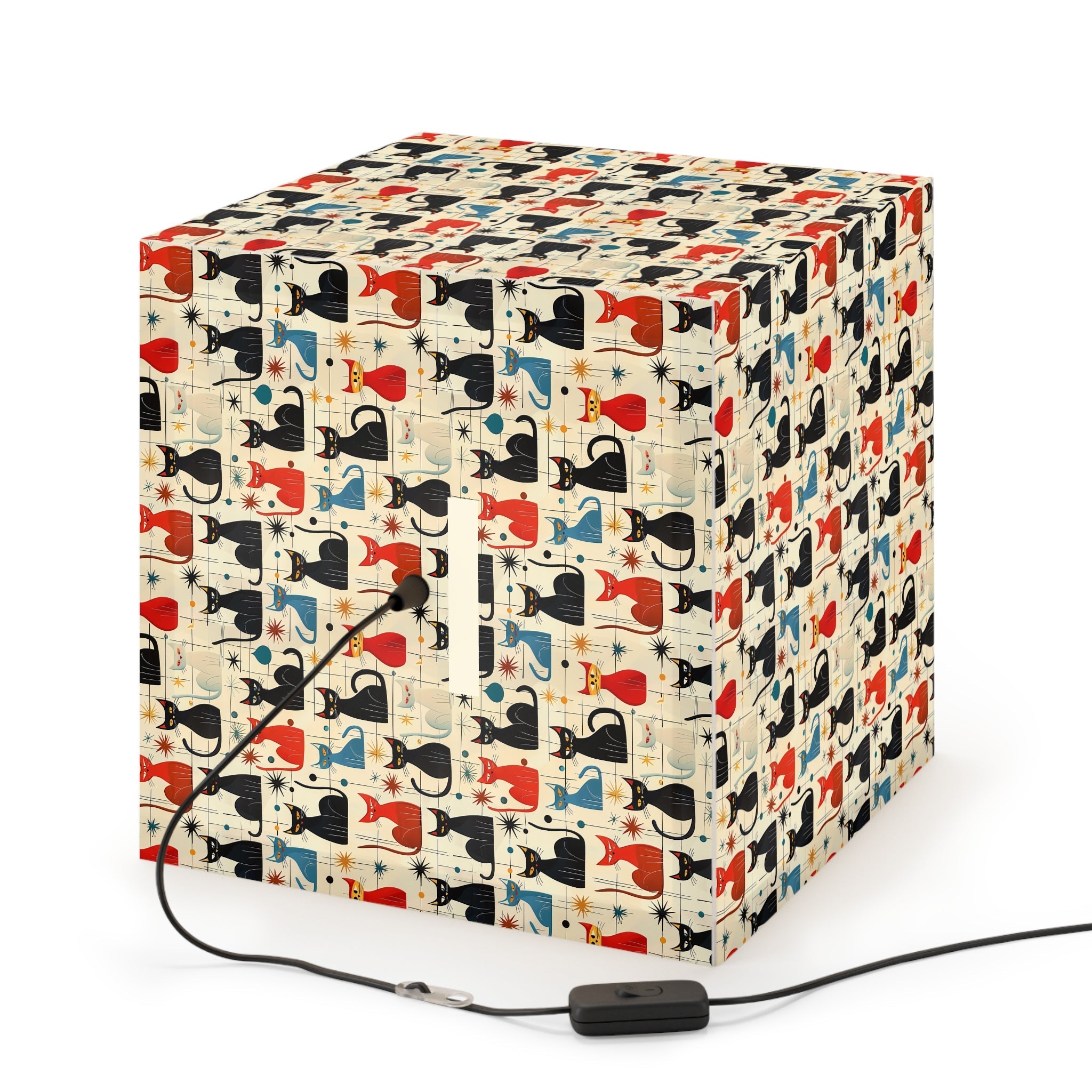 Mid - Century Retro Light Cube Lamp — Ultra - Cool Kitties - POPvault