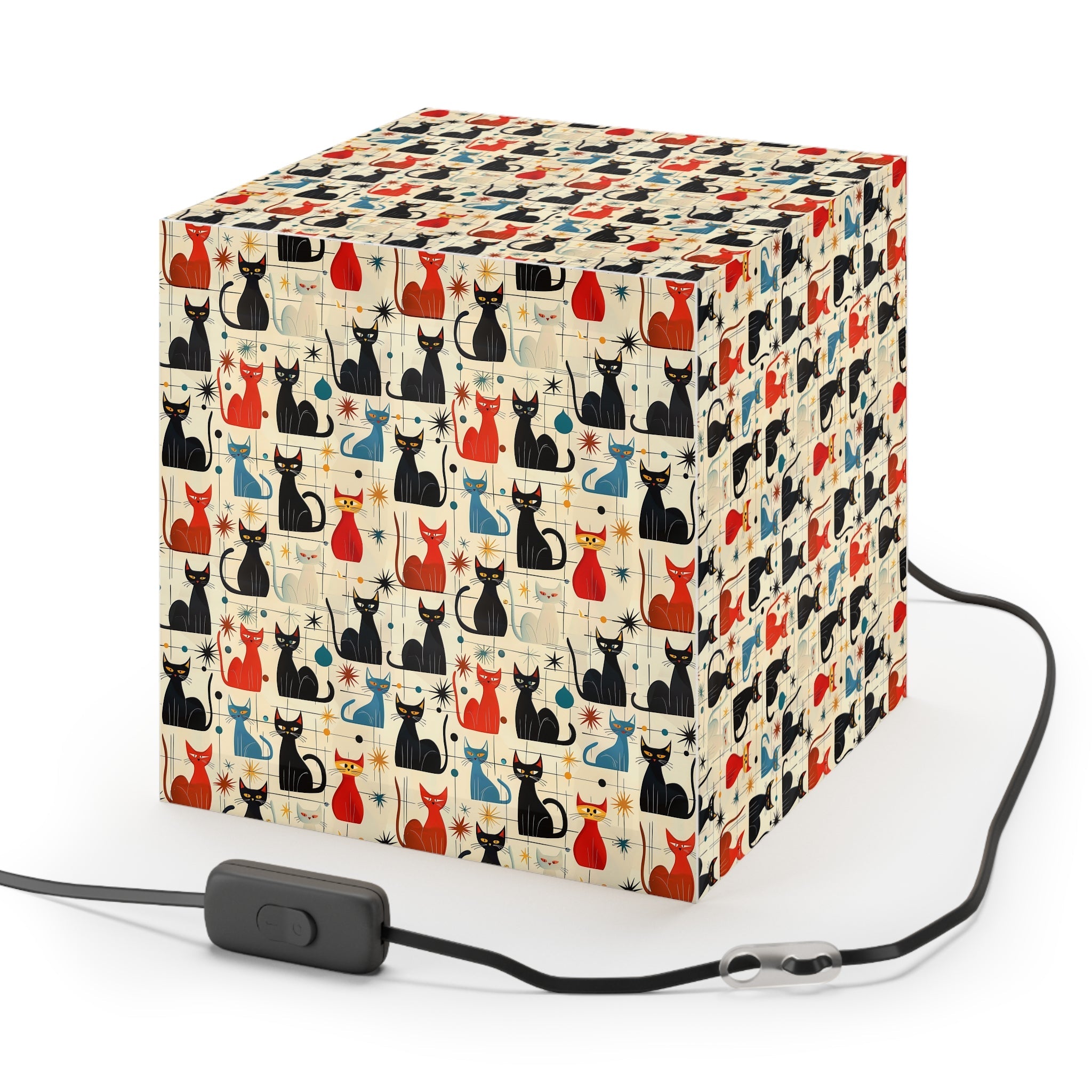Mid - Century Retro Light Cube Lamp — Ultra - Cool Kitties - POPvault