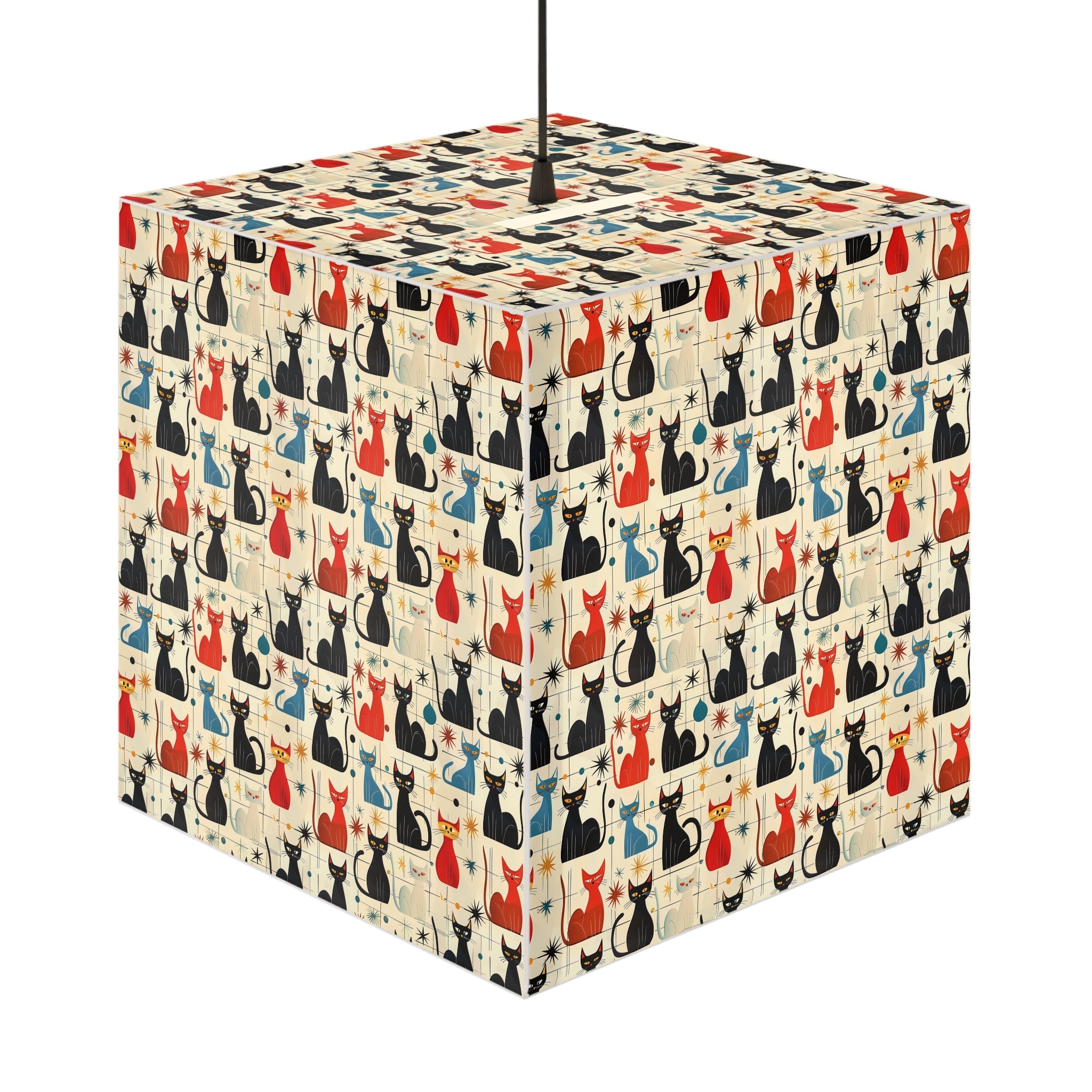 Mid - Century Retro Light Cube Lamp — Ultra - Cool Kitties - POPvault
