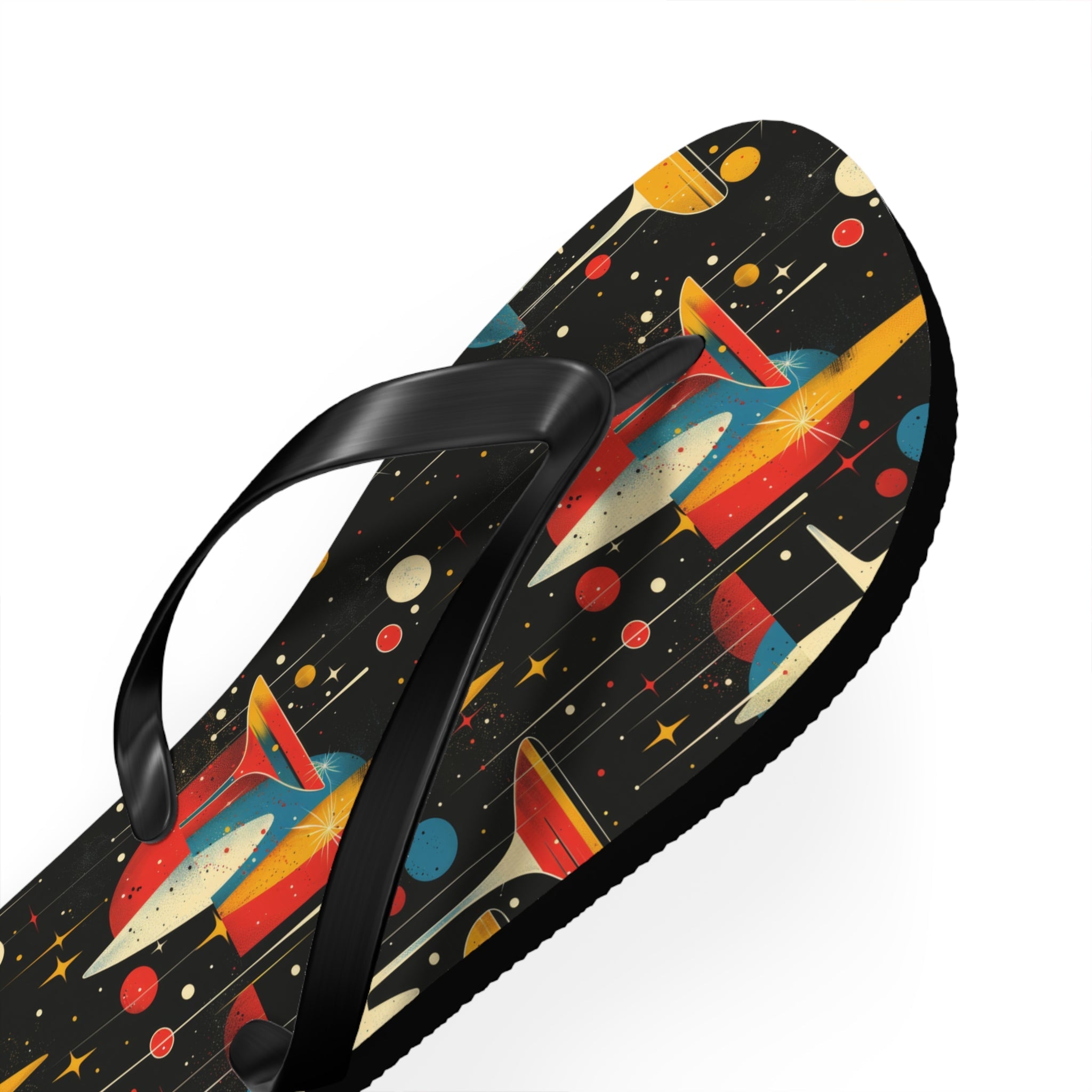 Mid - Century Retro Martinis In Space Flip - Flops - POPvault