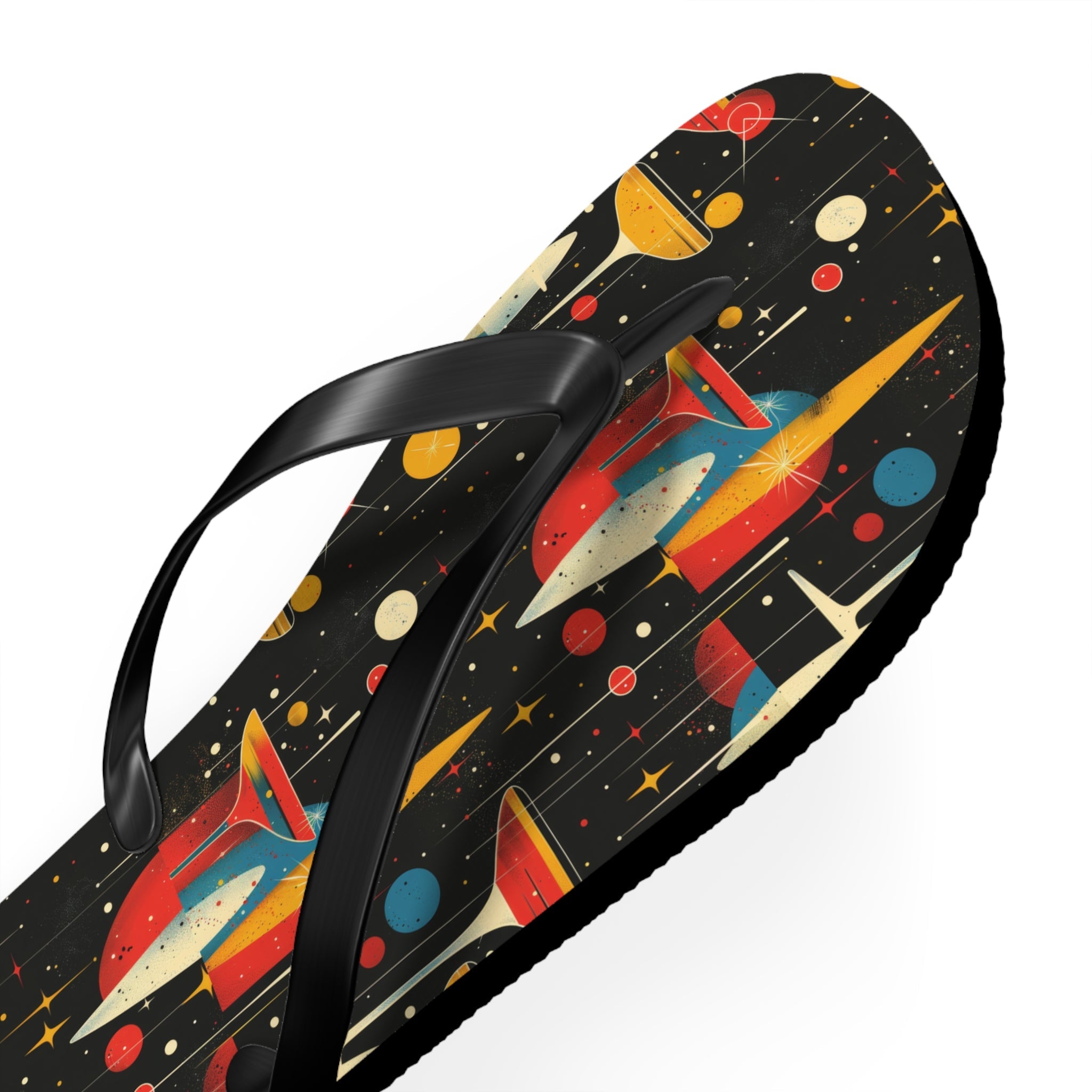 Mid - Century Retro Martinis In Space Flip - Flops - POPvault