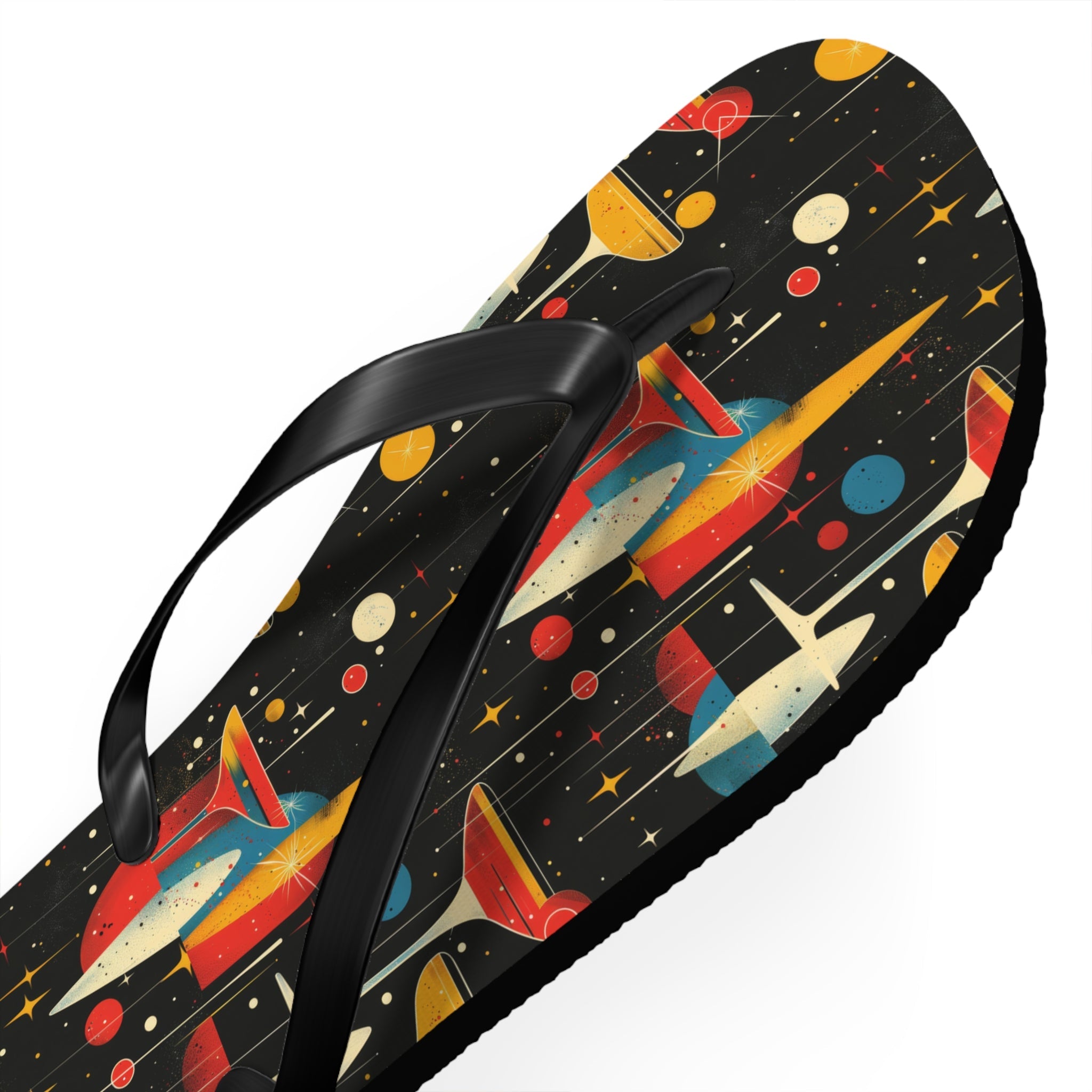 Mid - Century Retro Martinis In Space Flip - Flops - POPvault