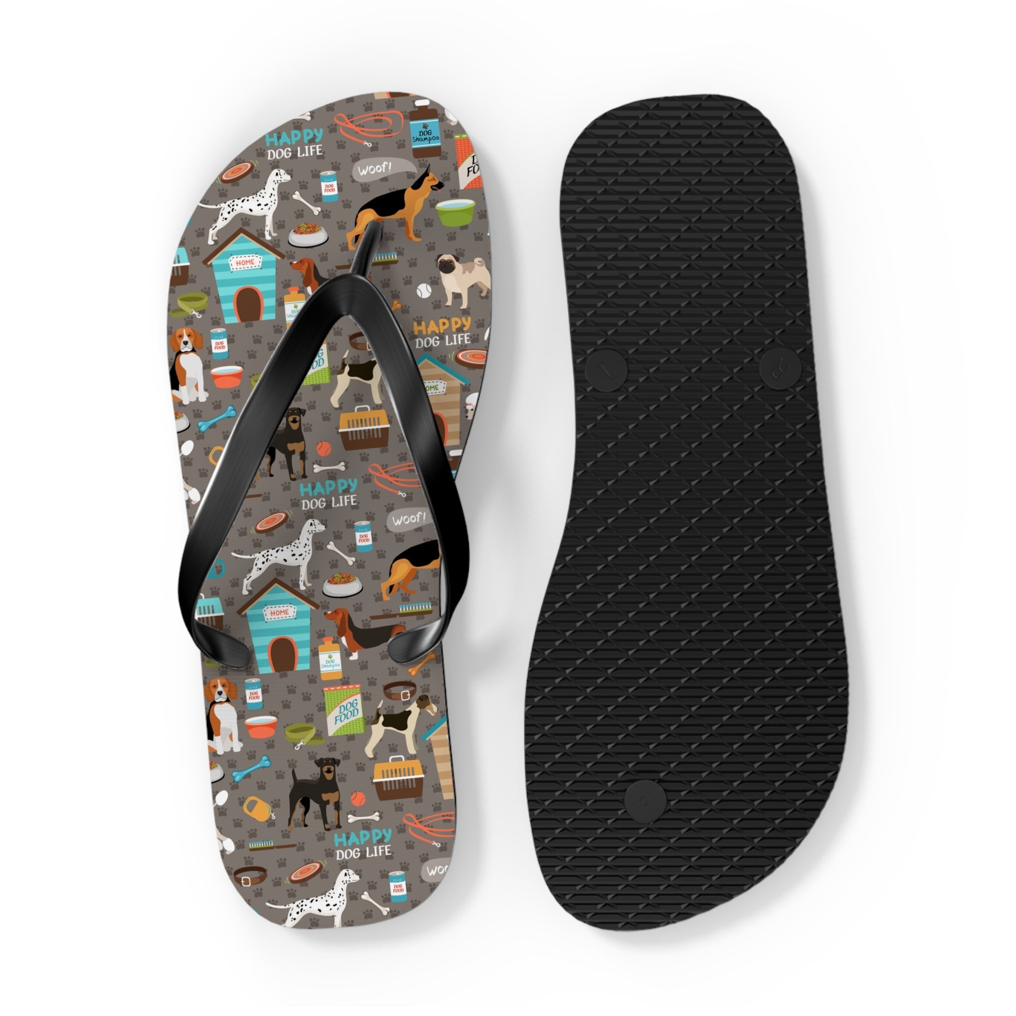 Mid - Century Retro Me And My Dog Life Flip - Flops - POPvault