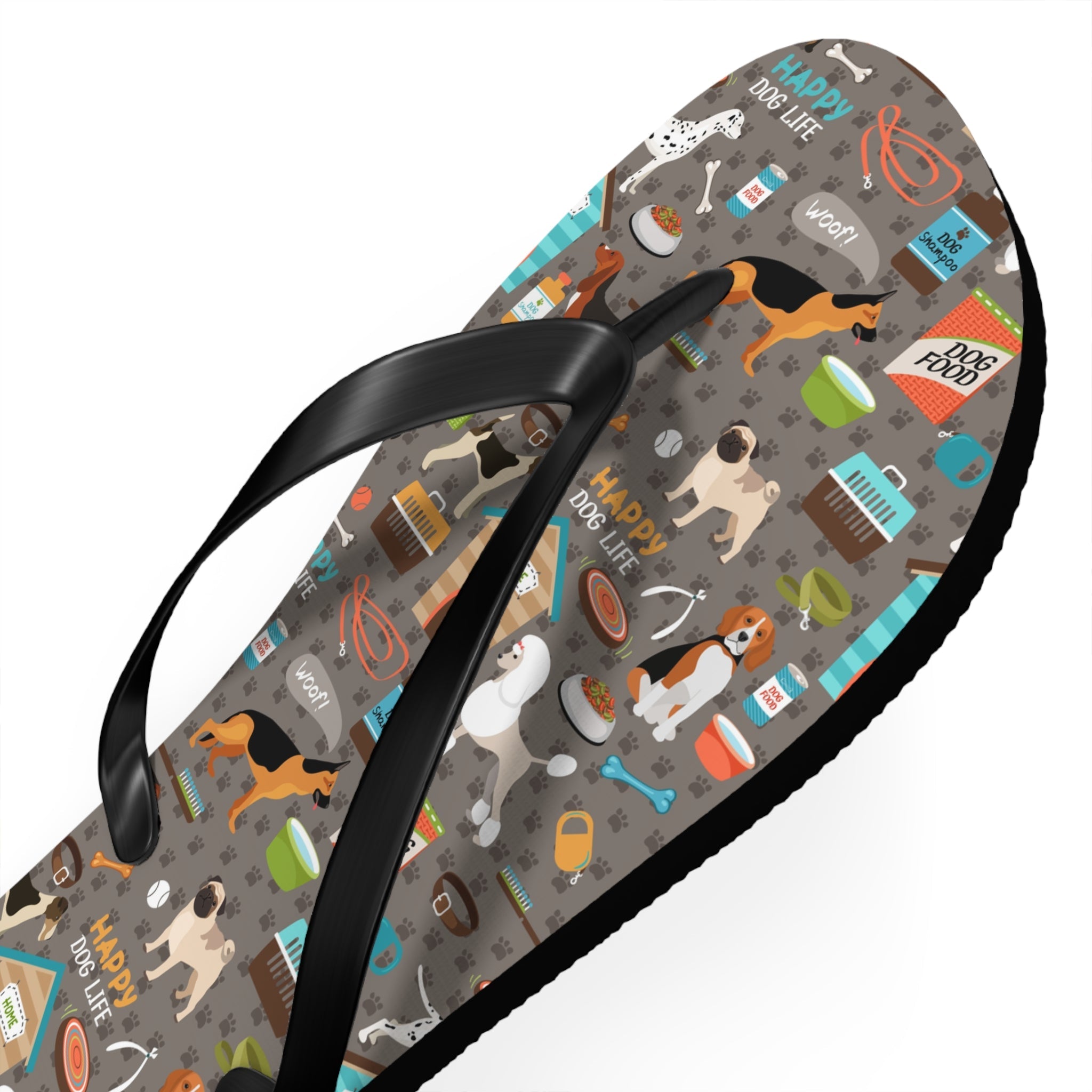 Mid - Century Retro Me And My Dog Life Flip - Flops - POPvault