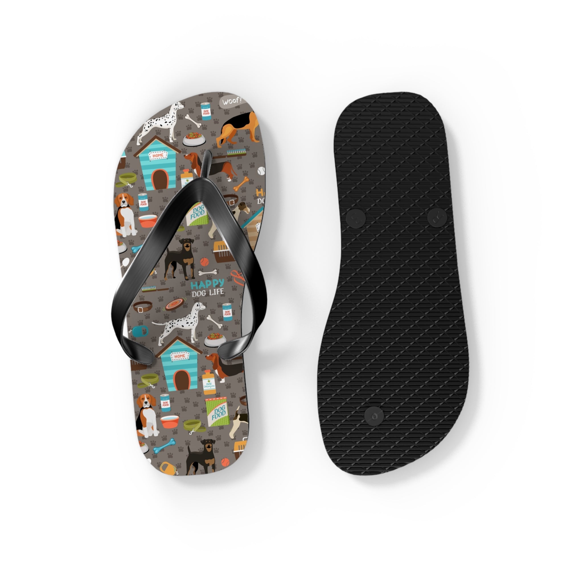Mid - Century Retro Me And My Dog Life Flip - Flops - POPvault