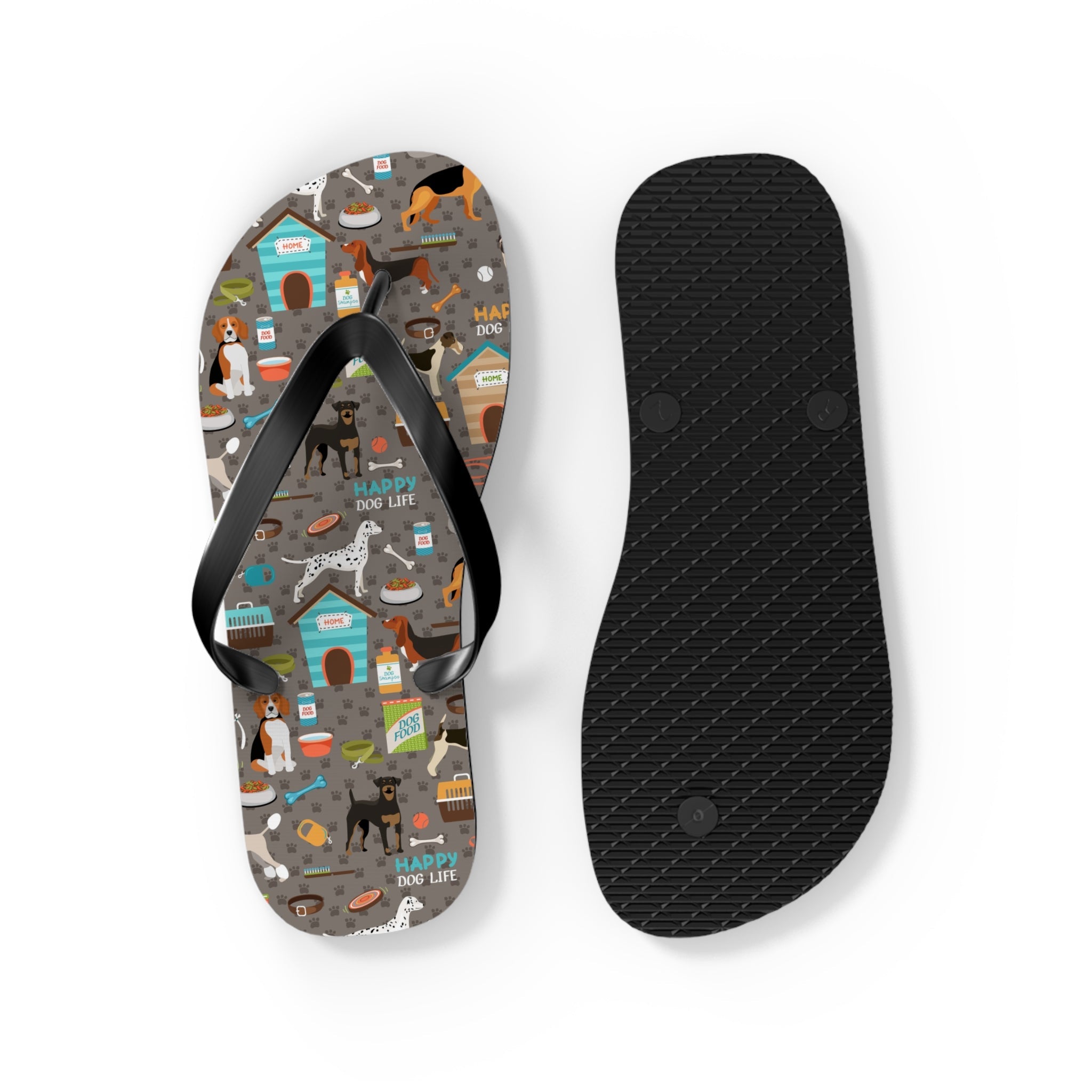 Mid - Century Retro Me And My Dog Life Flip - Flops - POPvault