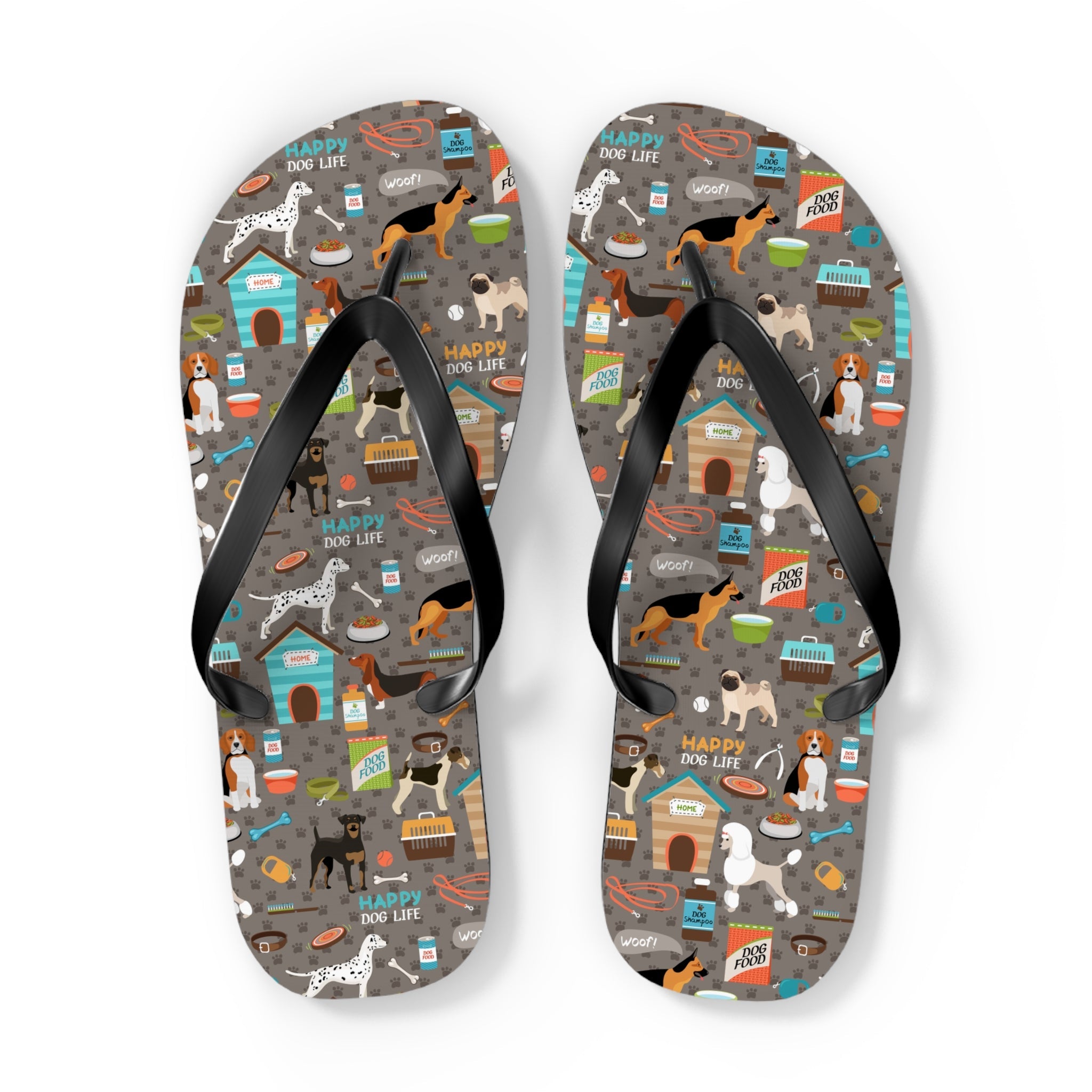 Mid - Century Retro Me And My Dog Life Flip - Flops - POPvault