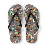 Mid - Century Retro Me And My Dog Life Flip - Flops - POPvault