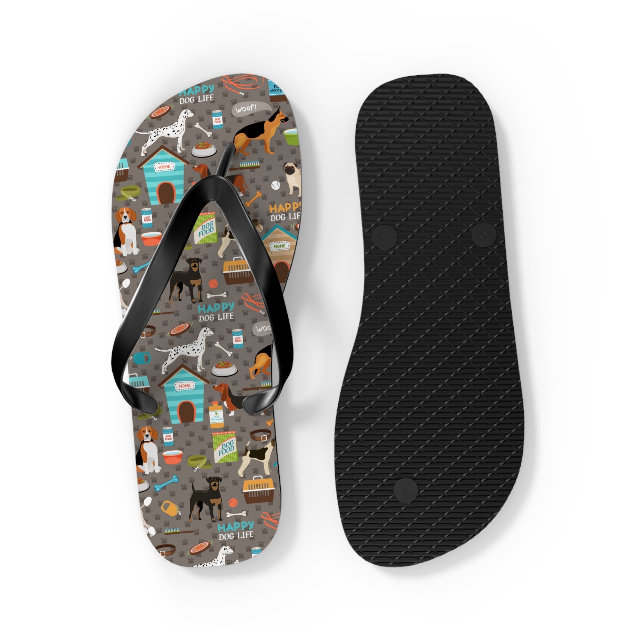 Mid - Century Retro Me And My Dog Life Flip - Flops - POPvault