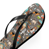 Mid - Century Retro Me And My Dog Life Flip - Flops - POPvault