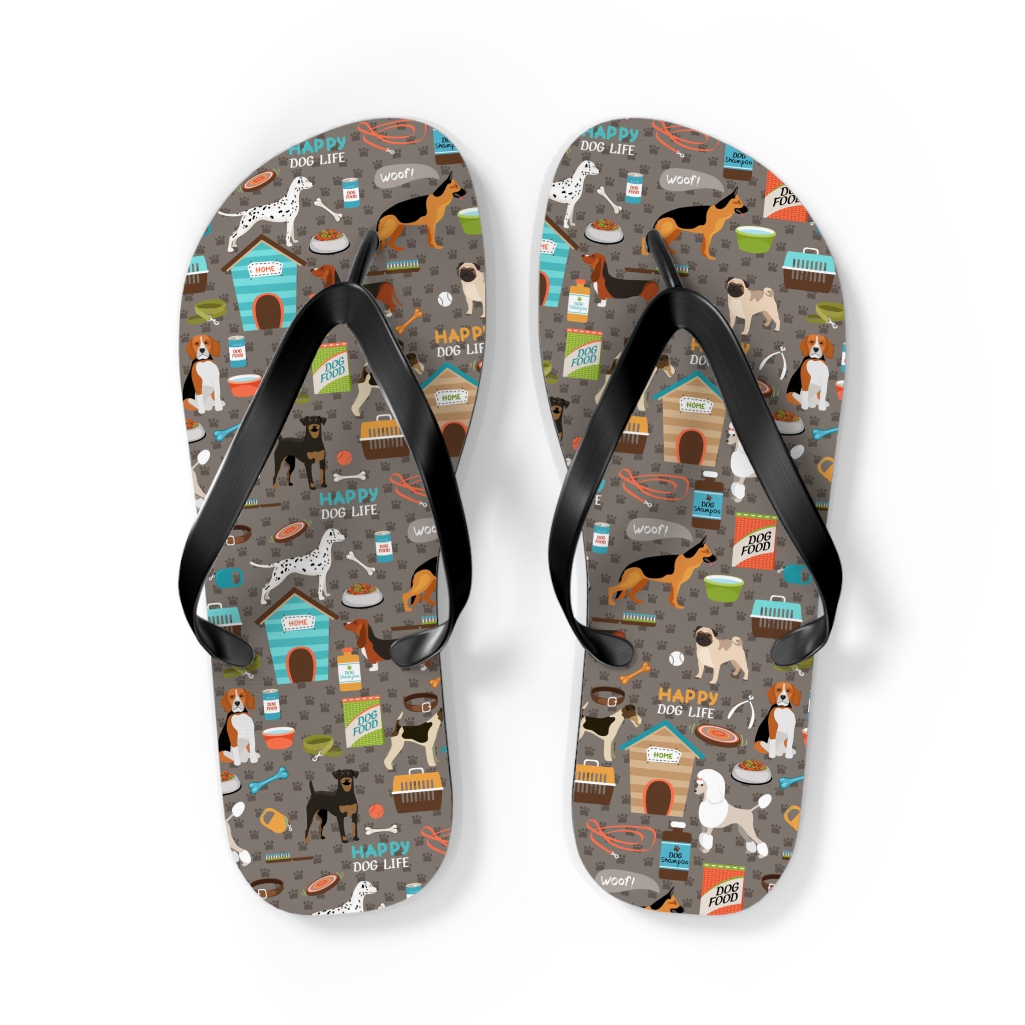 Mid - Century Retro Me And My Dog Life Flip - Flops - POPvault
