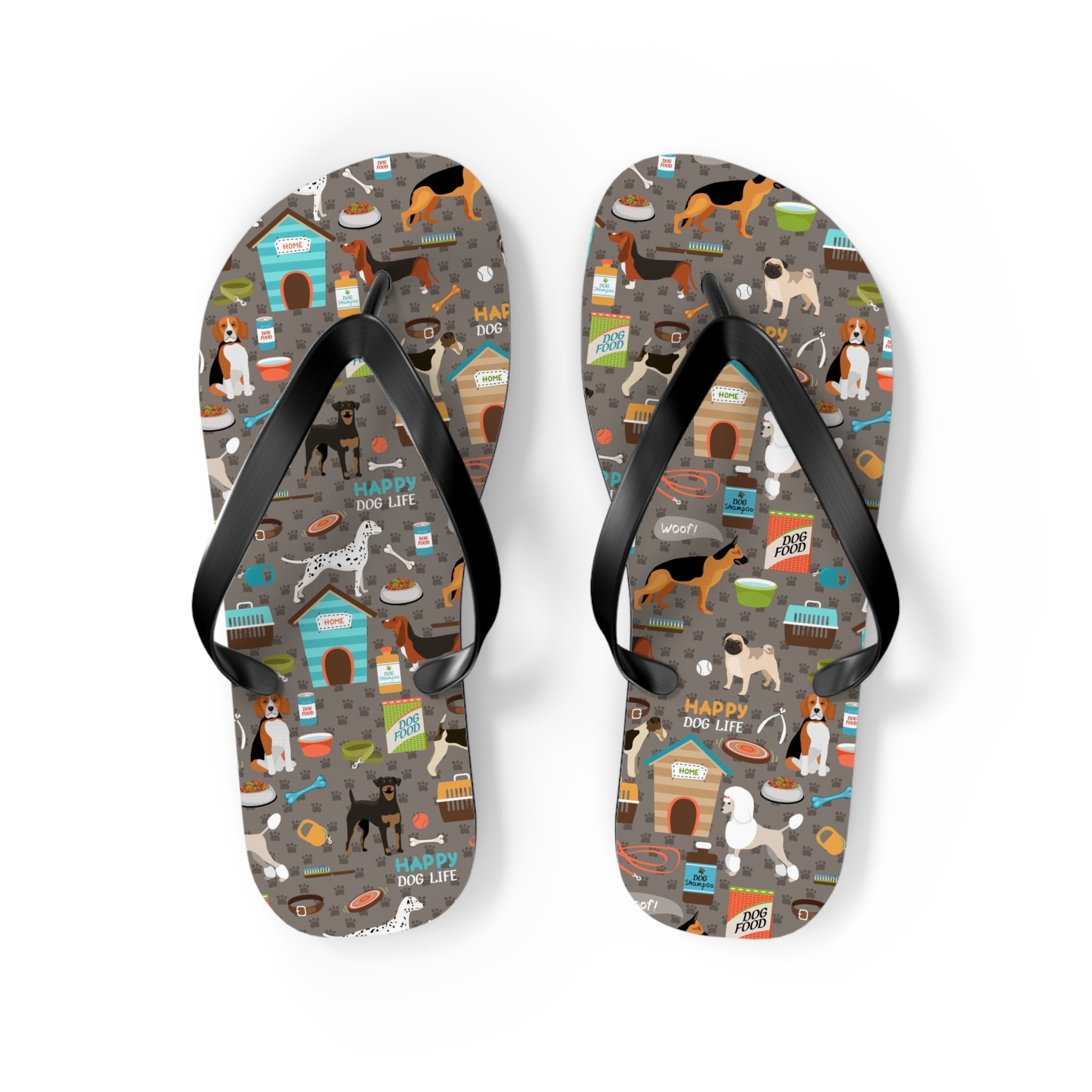 Mid - Century Retro Me And My Dog Life Flip - Flops - POPvault