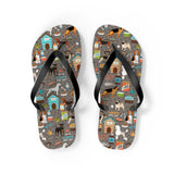 Mid - Century Retro Me And My Dog Life Flip - Flops - POPvault