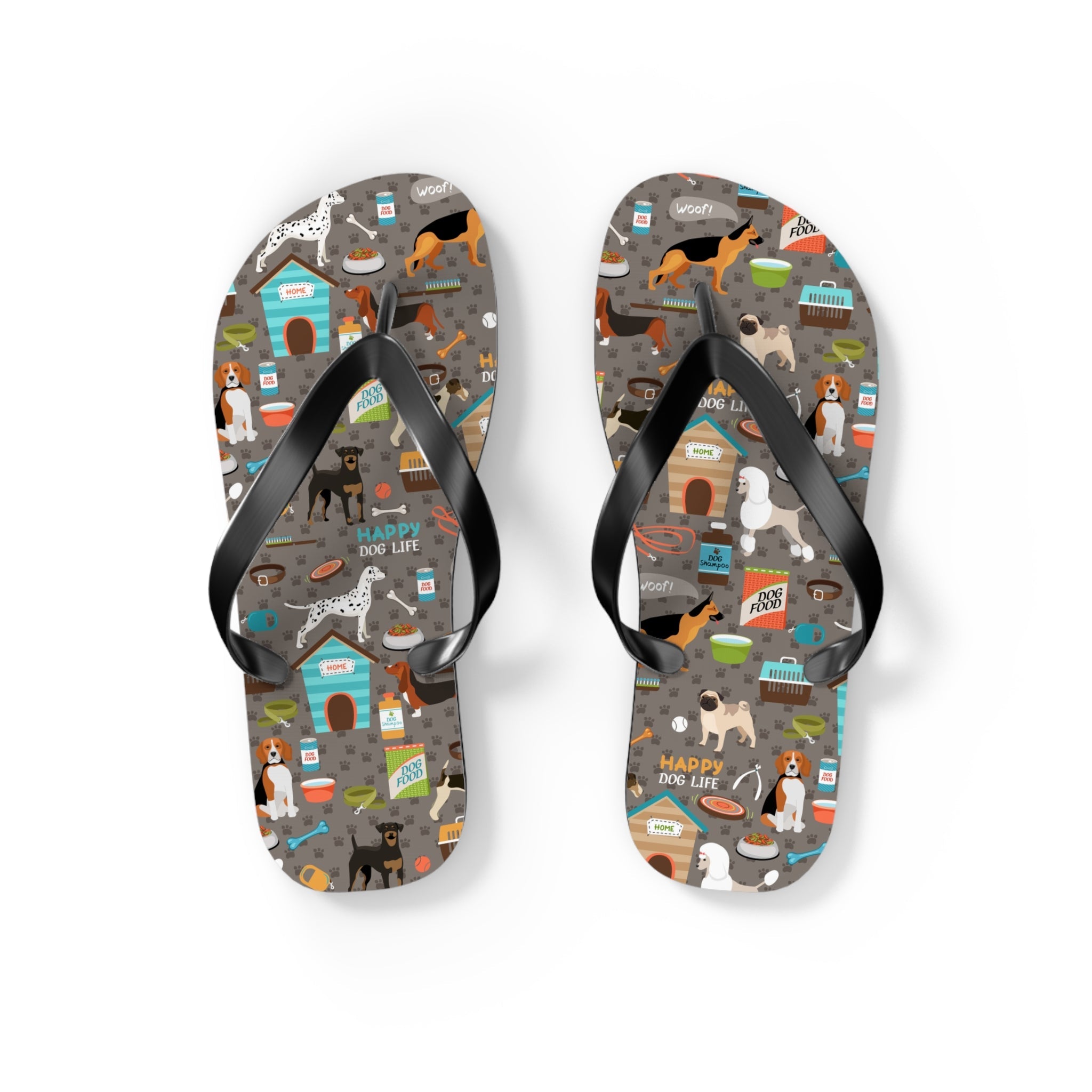 Mid - Century Retro Me And My Dog Life Flip - Flops - POPvault