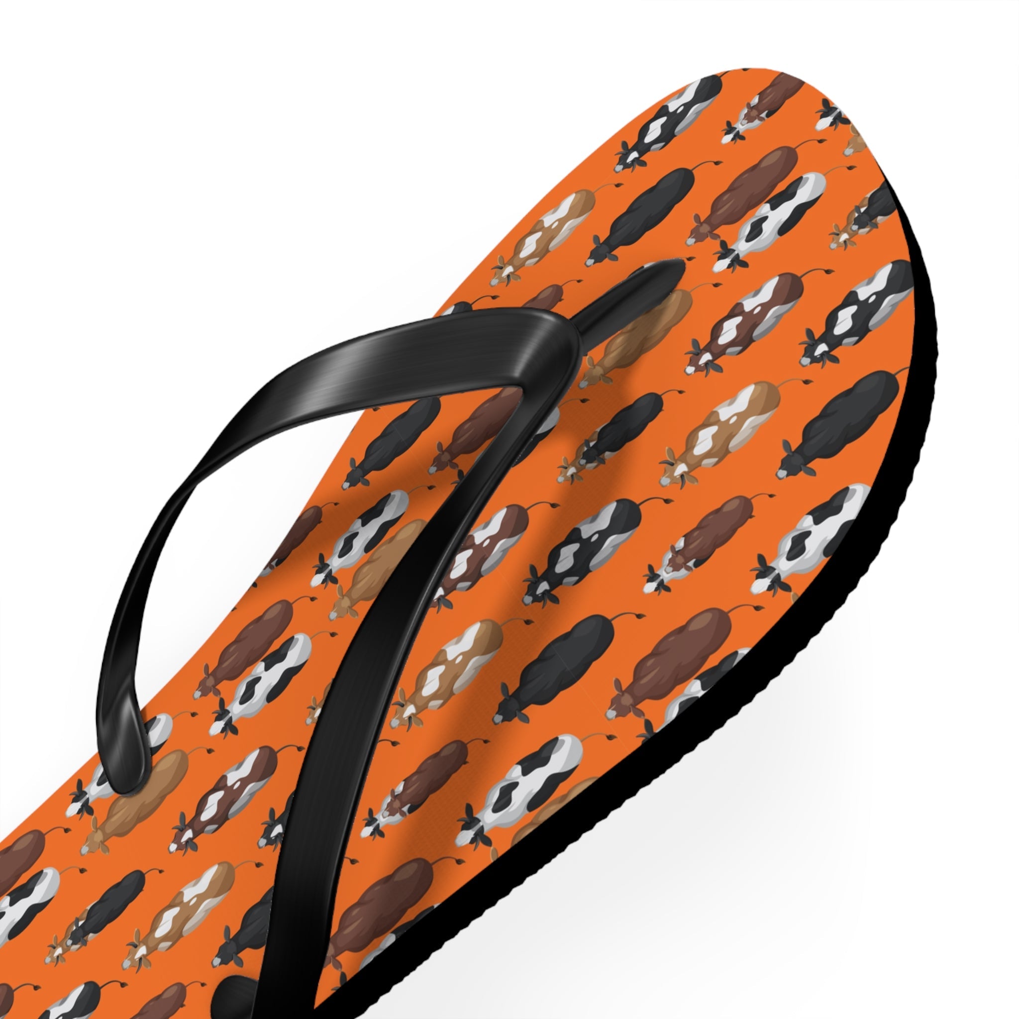 Mid - Century Retro 'Moooove Along' Cows Geometric Flip - Flops - POPvault