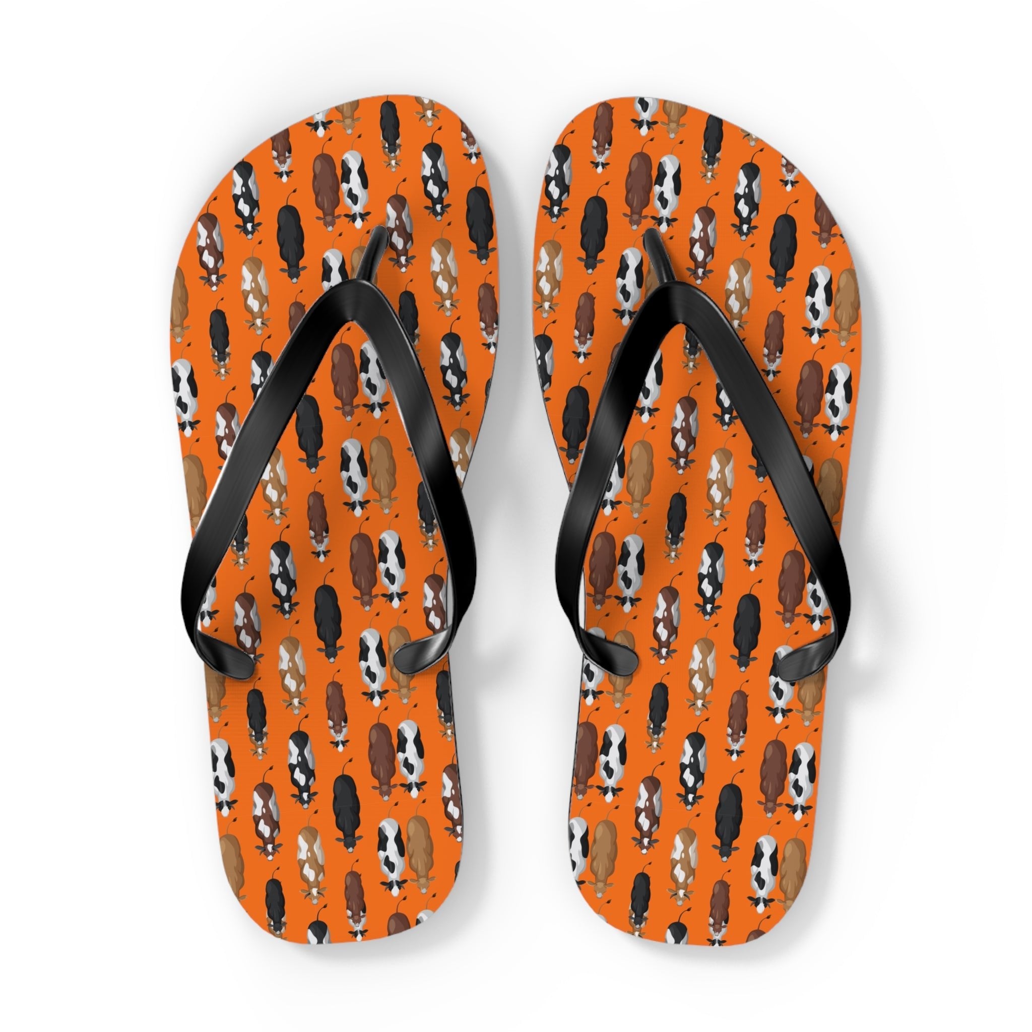 Mid - Century Retro 'Moooove Along' Cows Geometric Flip - Flops - POPvault