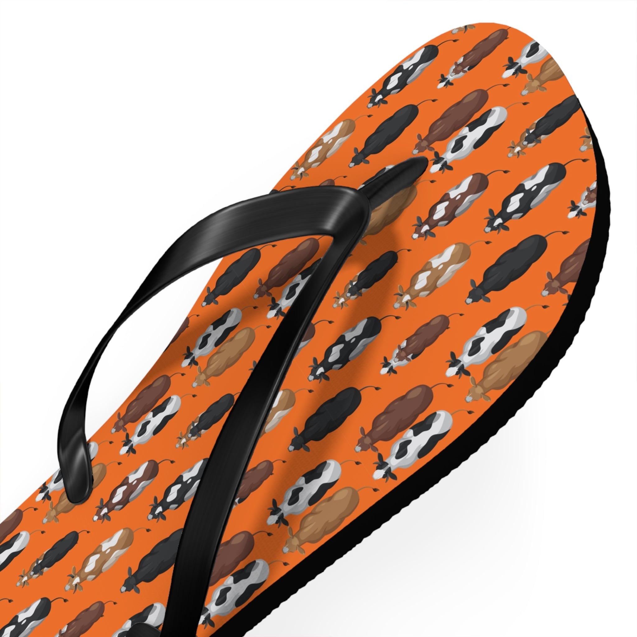 Mid - Century Retro 'Moooove Along' Cows Geometric Flip - Flops - POPvault
