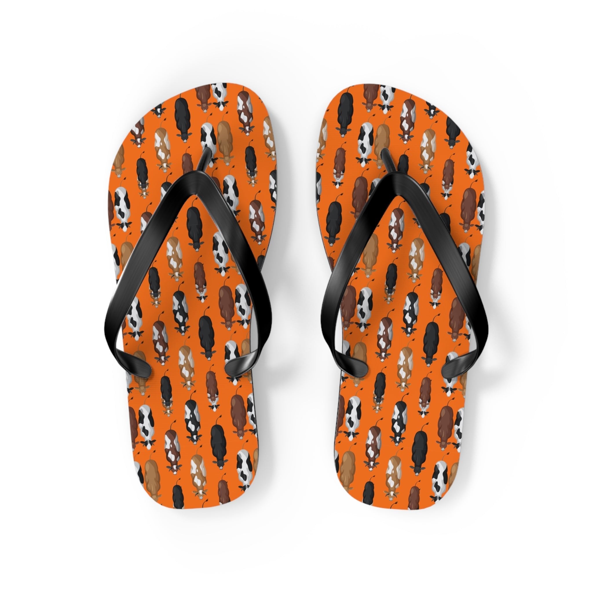 Mid - Century Retro 'Moooove Along' Cows Geometric Flip - Flops - POPvault