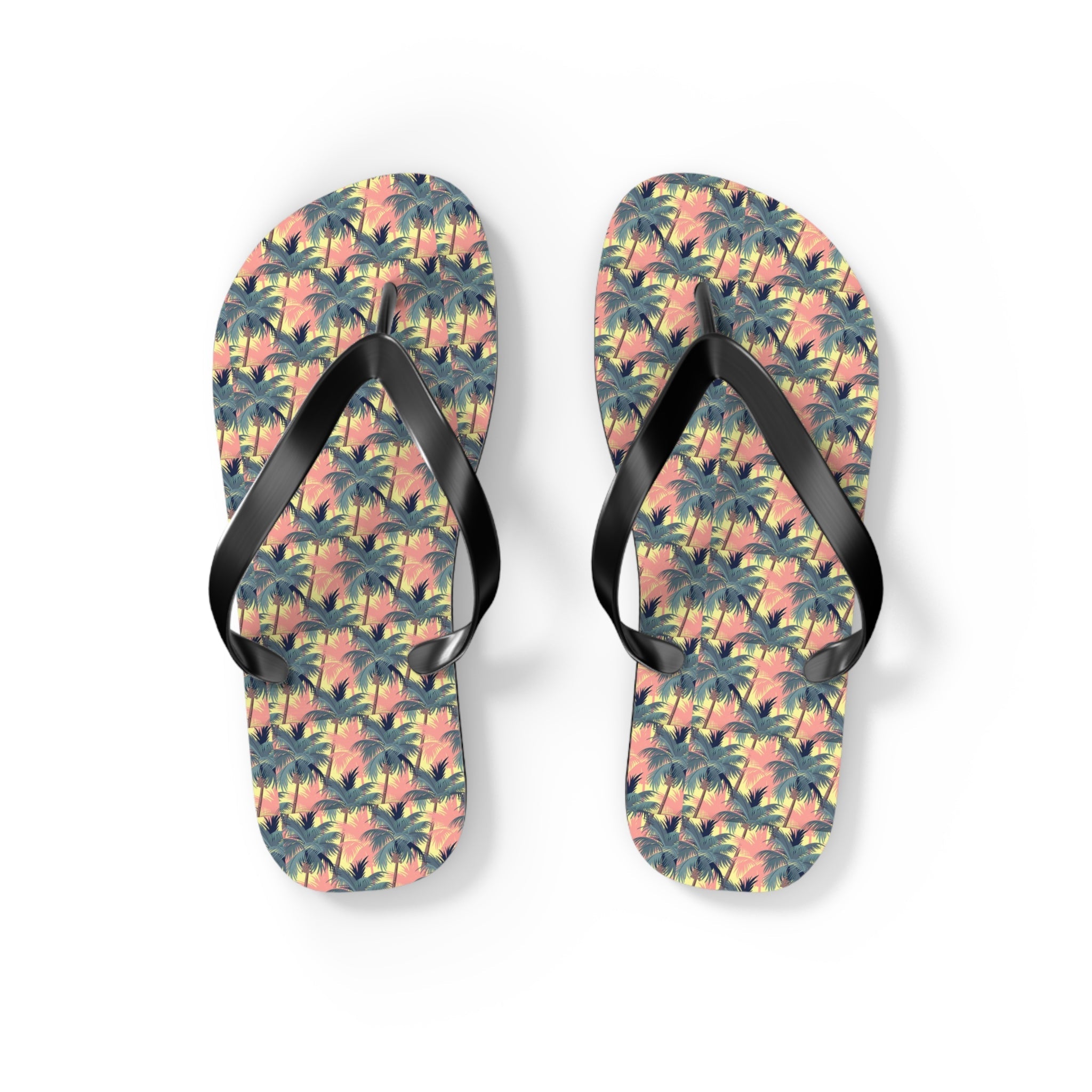 Mid - Century Retro Palms - a - Plenty Flip - Flops - POPvault