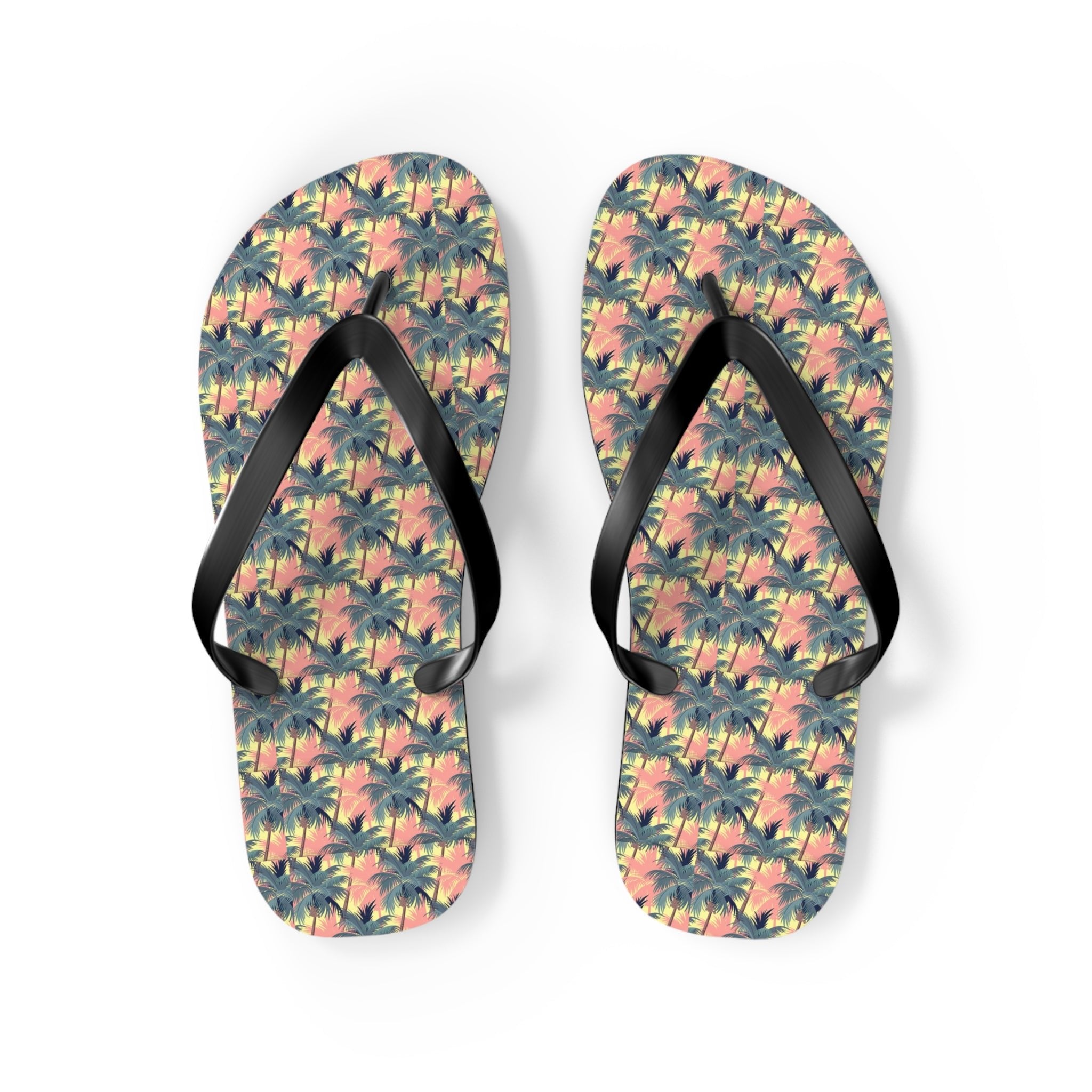 Mid - Century Retro Palms - a - Plenty Flip - Flops - POPvault