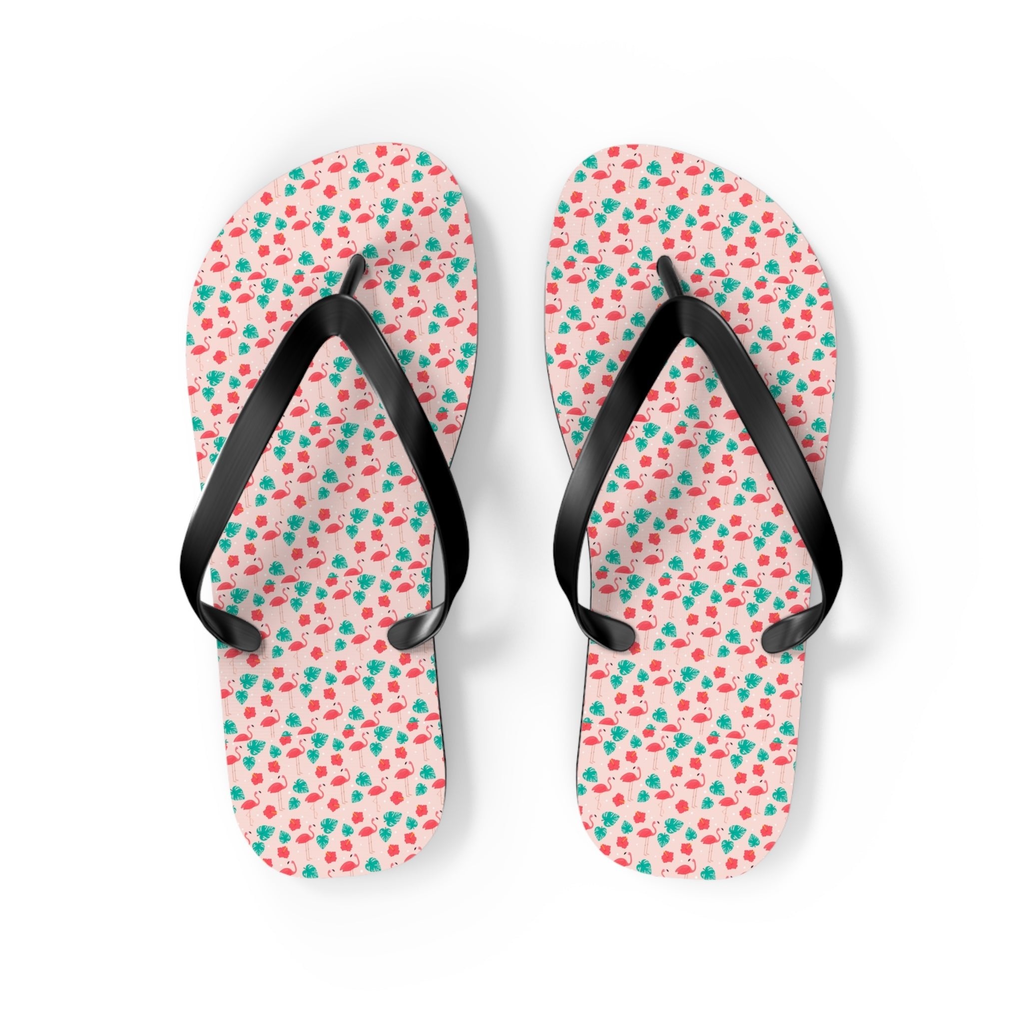 Mid - Century Retro Pink Flamingo Flip - Flops - POPvault